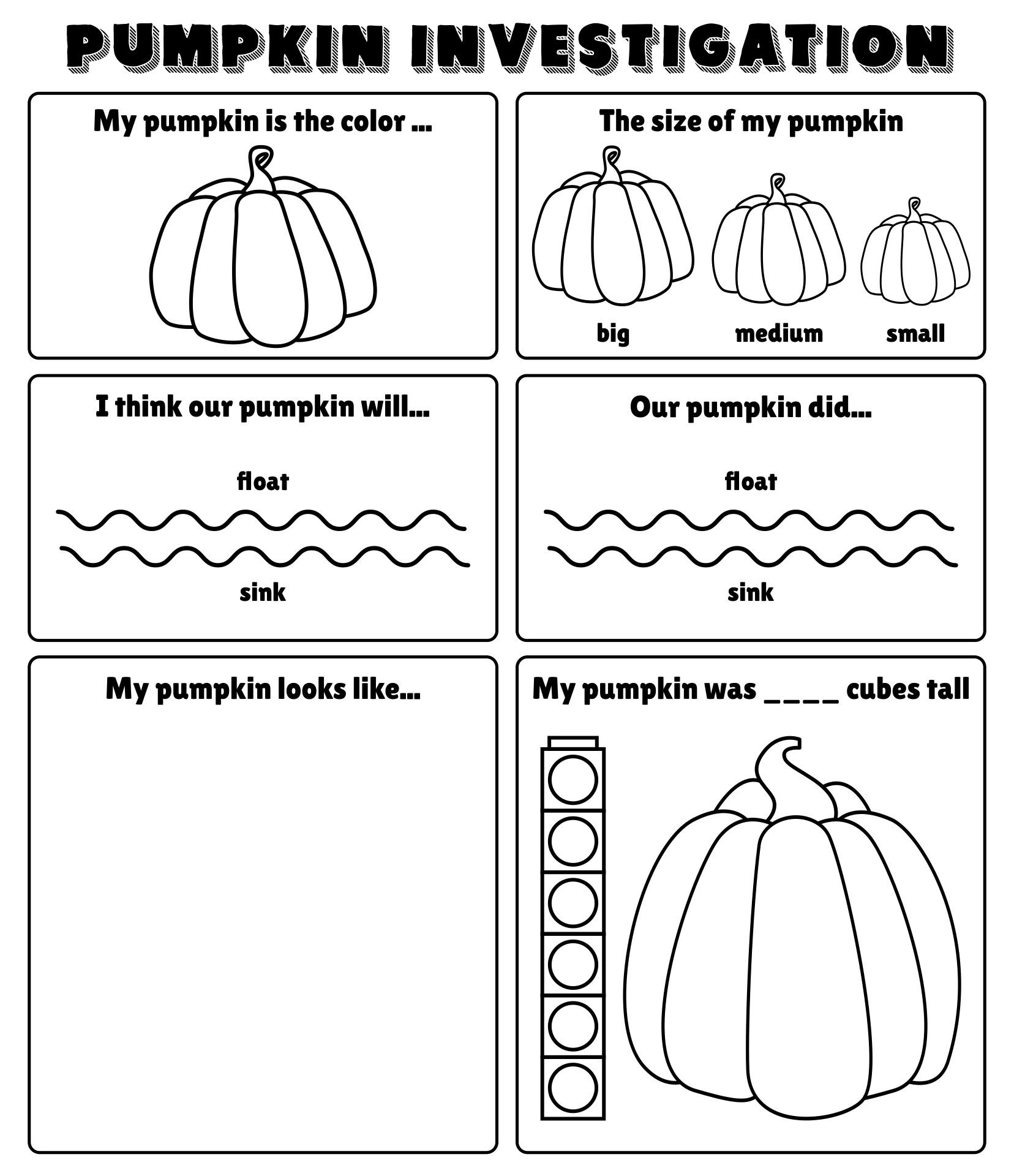 Pumpkin Theme Printables