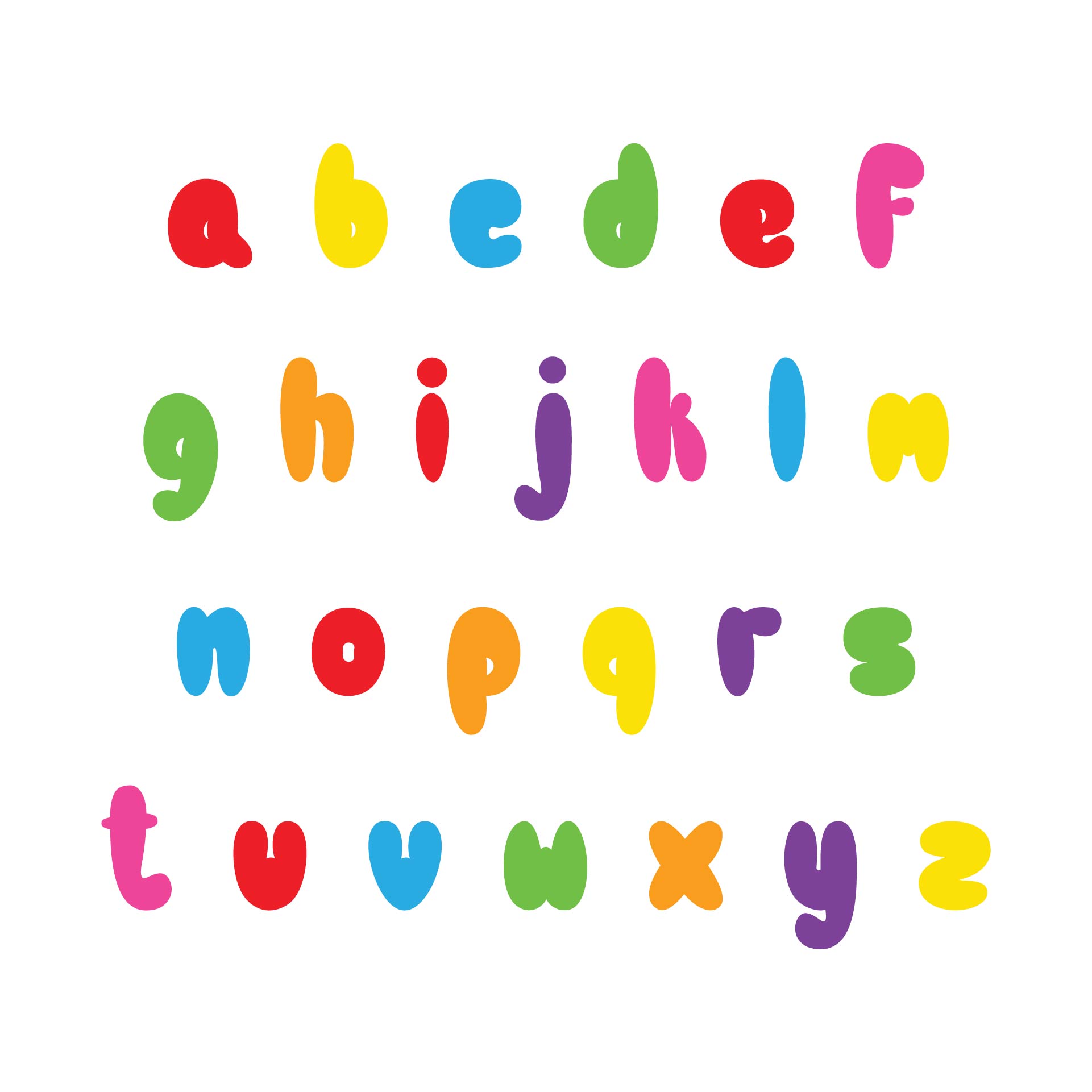 Small Bubble Letters Alphabet