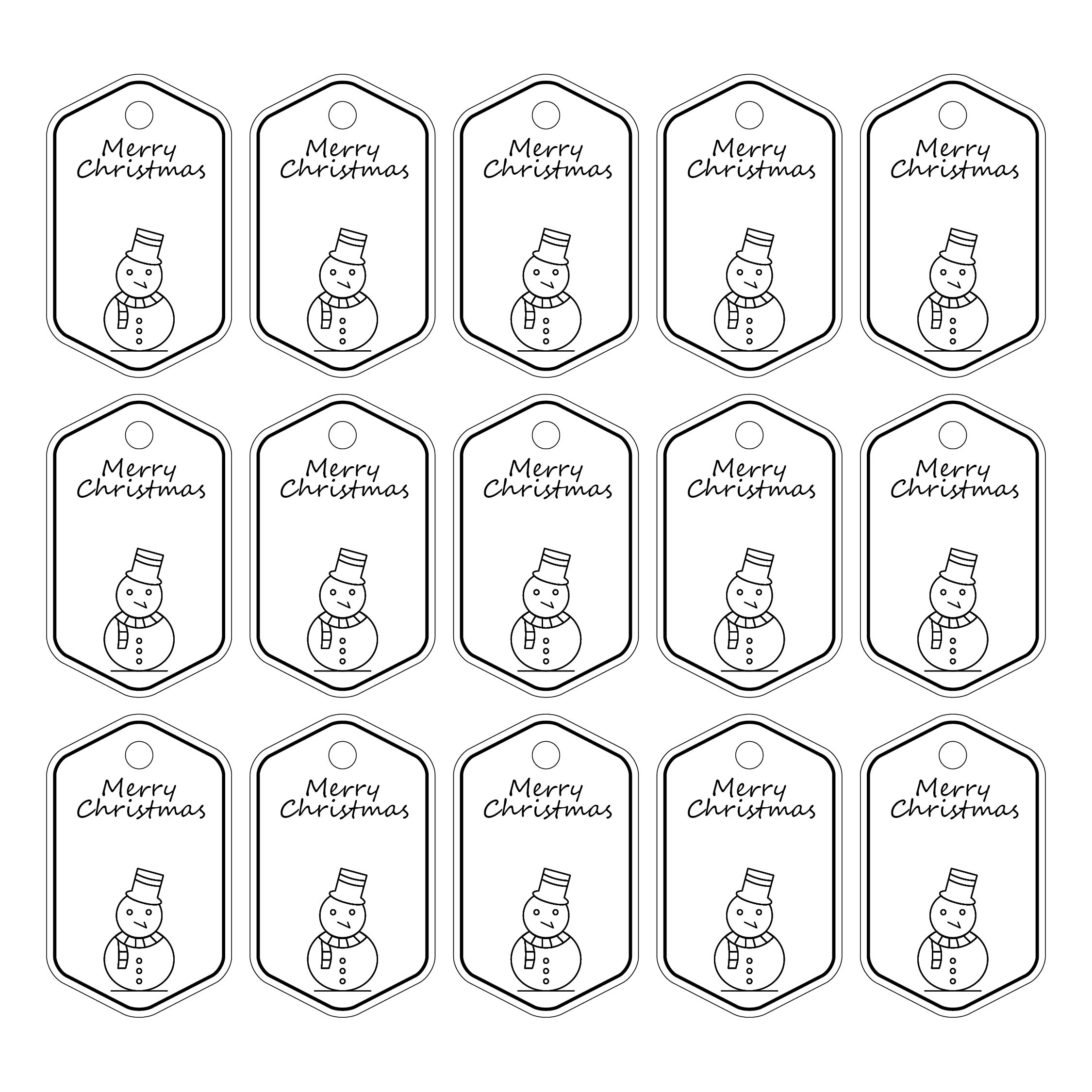  Printable Christmas Tags Snowman