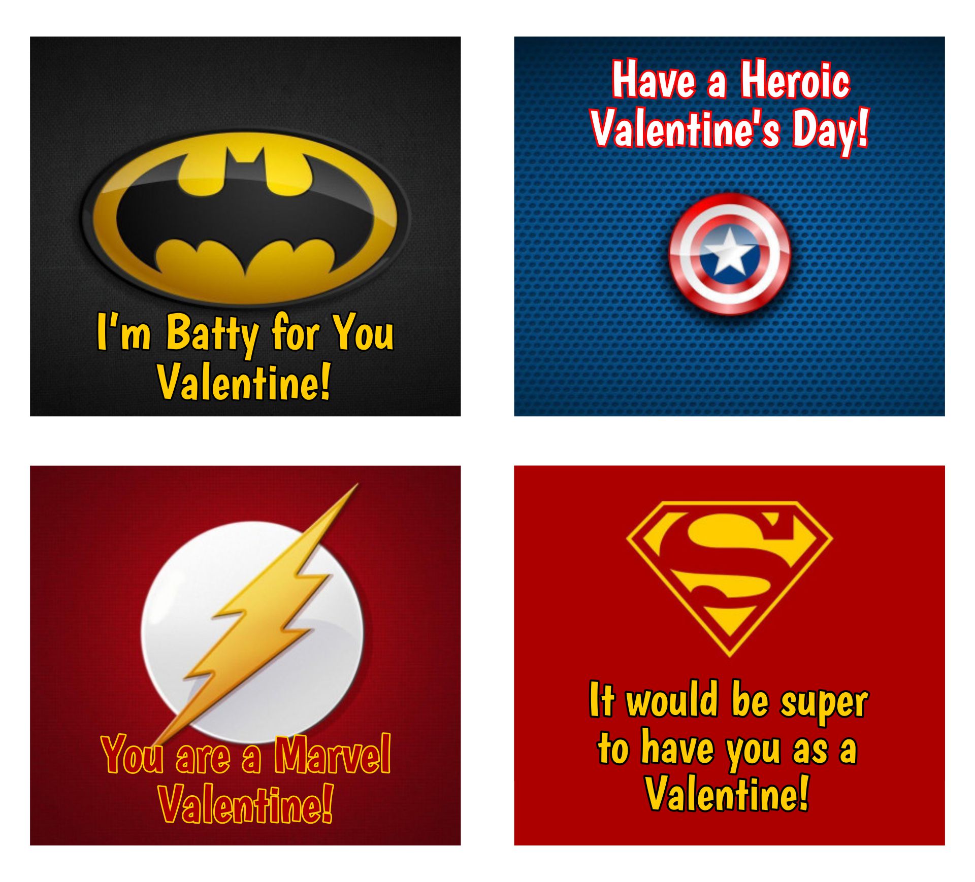 Superhero Valentine Printable
