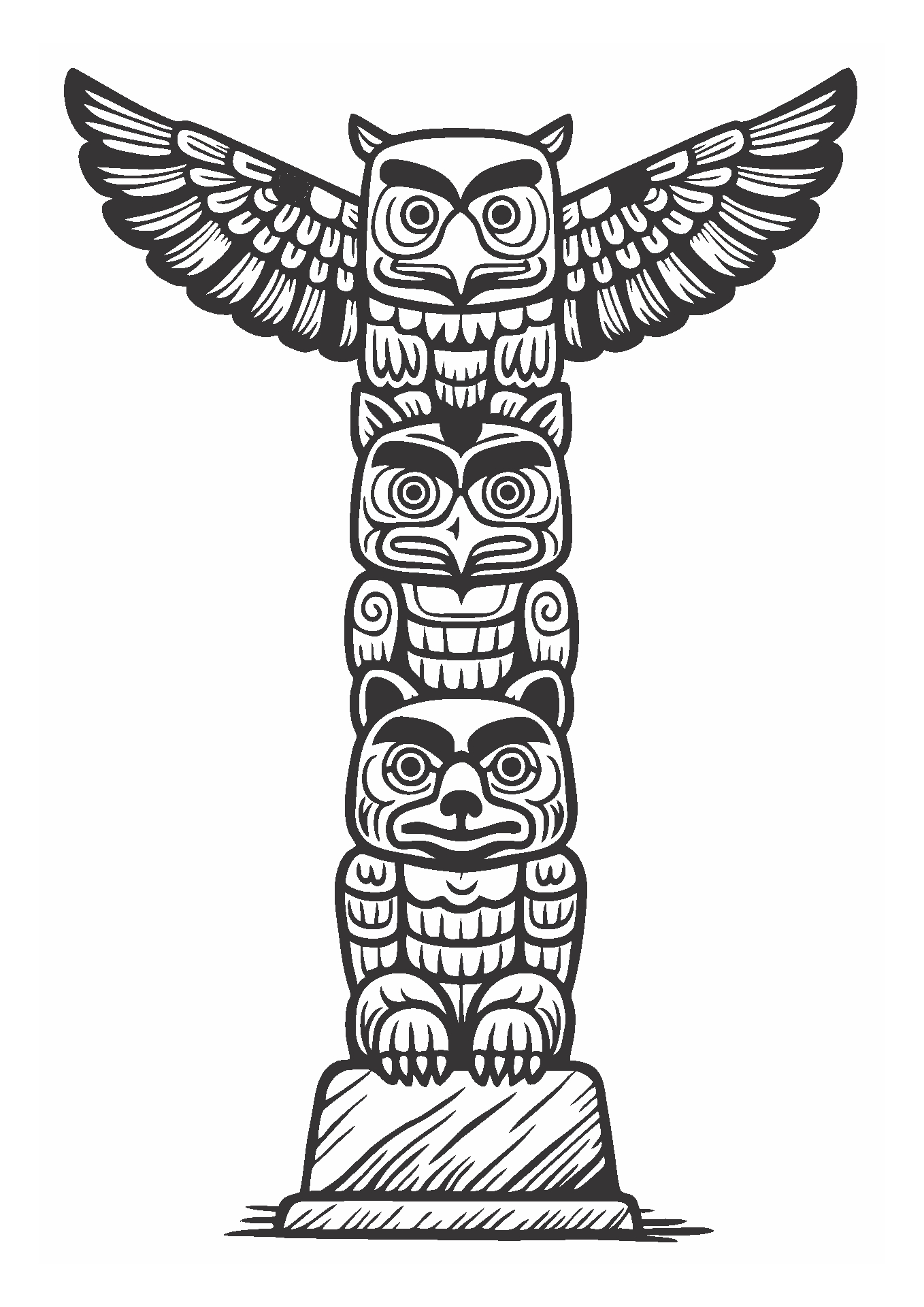 Printable Totem Pole Template