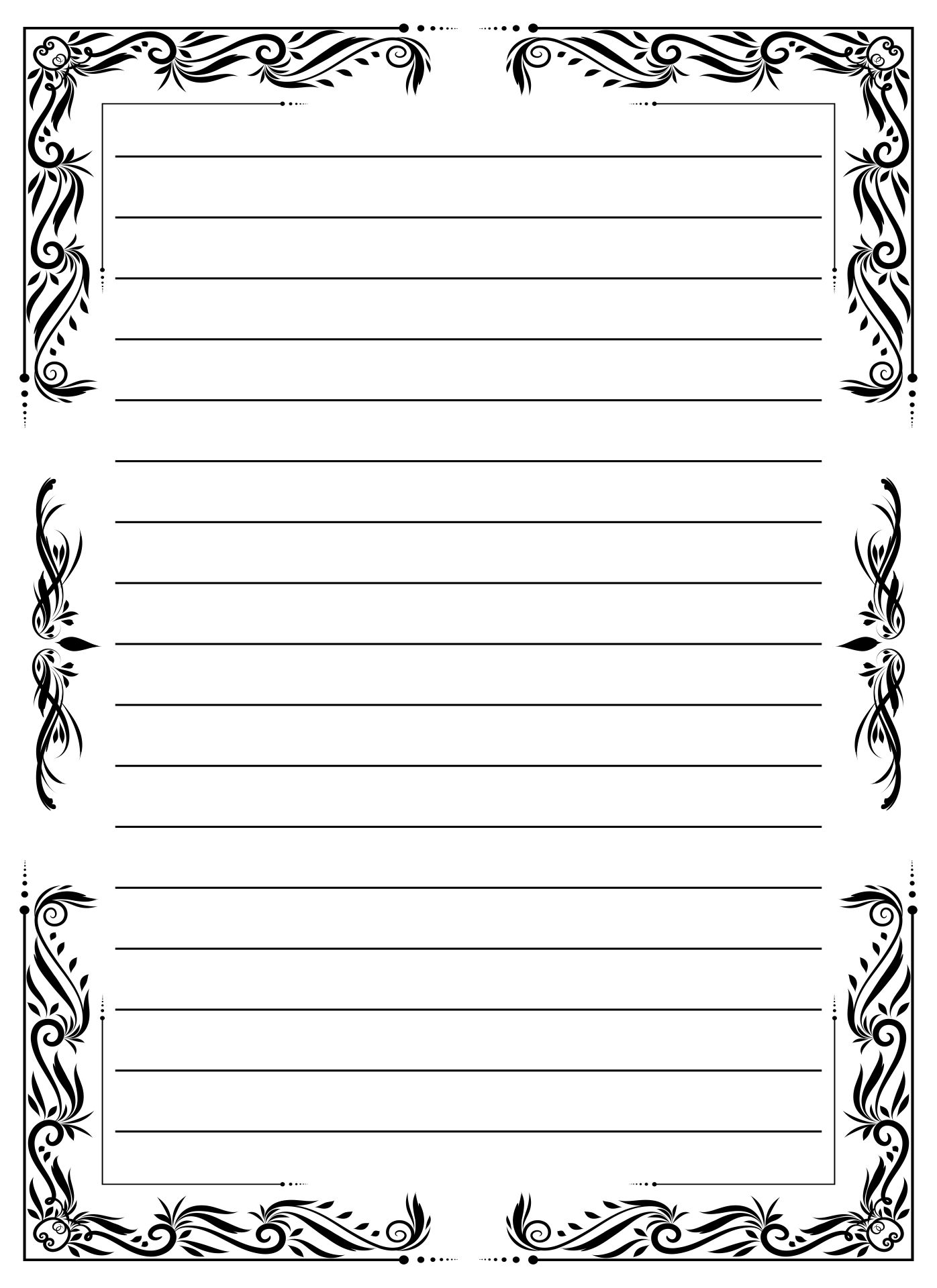 Black and White Lined Writing Paper