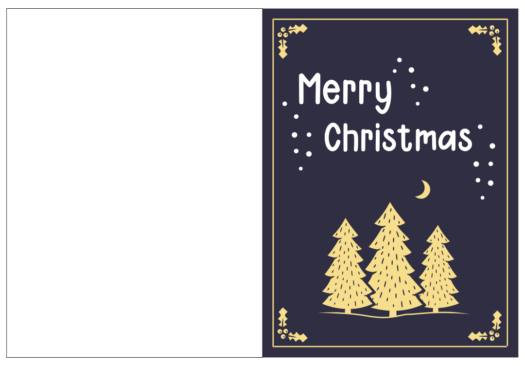 21 Best Free Printable Christmas Card Template - printablee.com Within Printable Holiday Card Templates