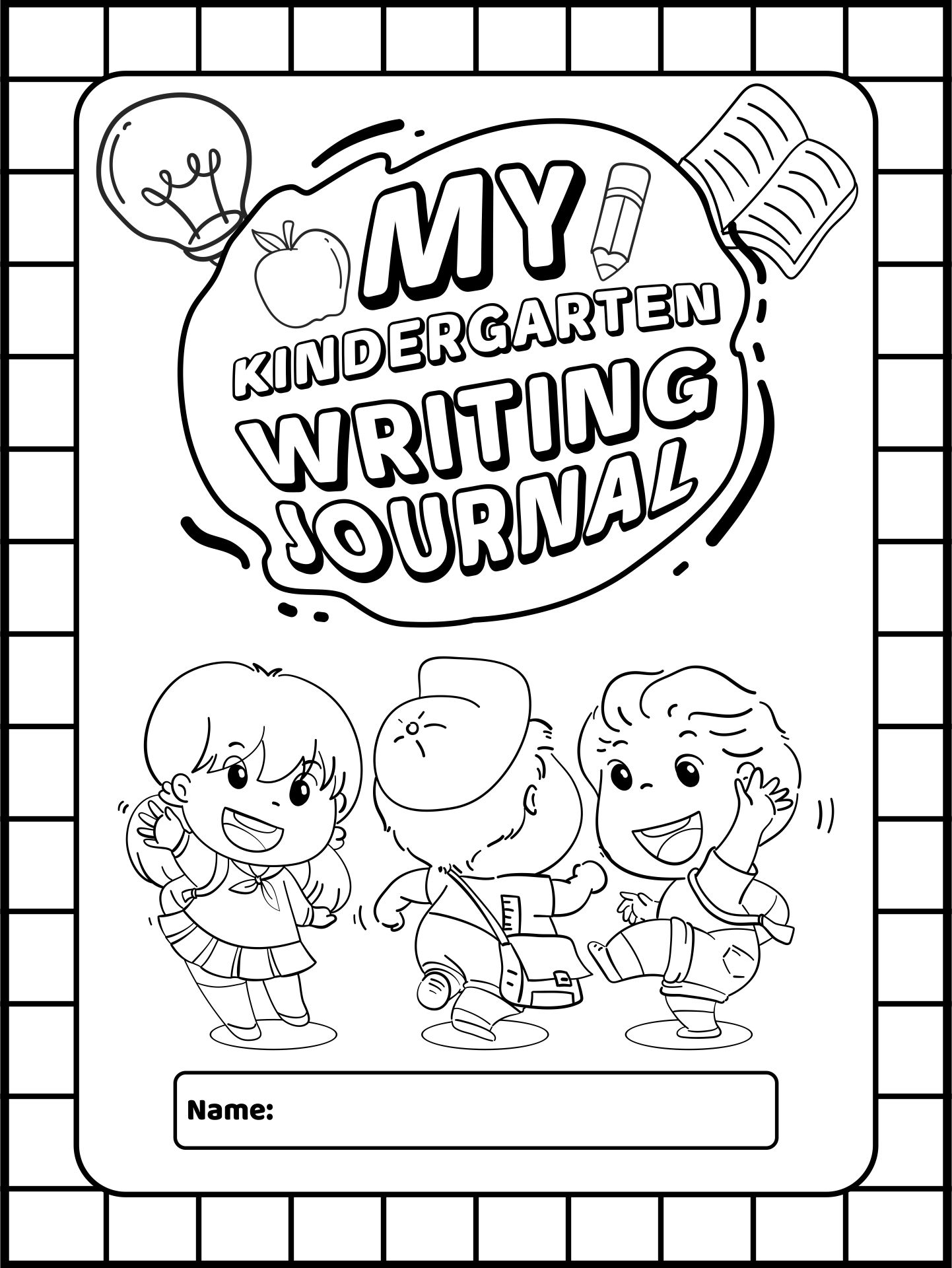 Printable Kindergarten Journal Covers Printablee