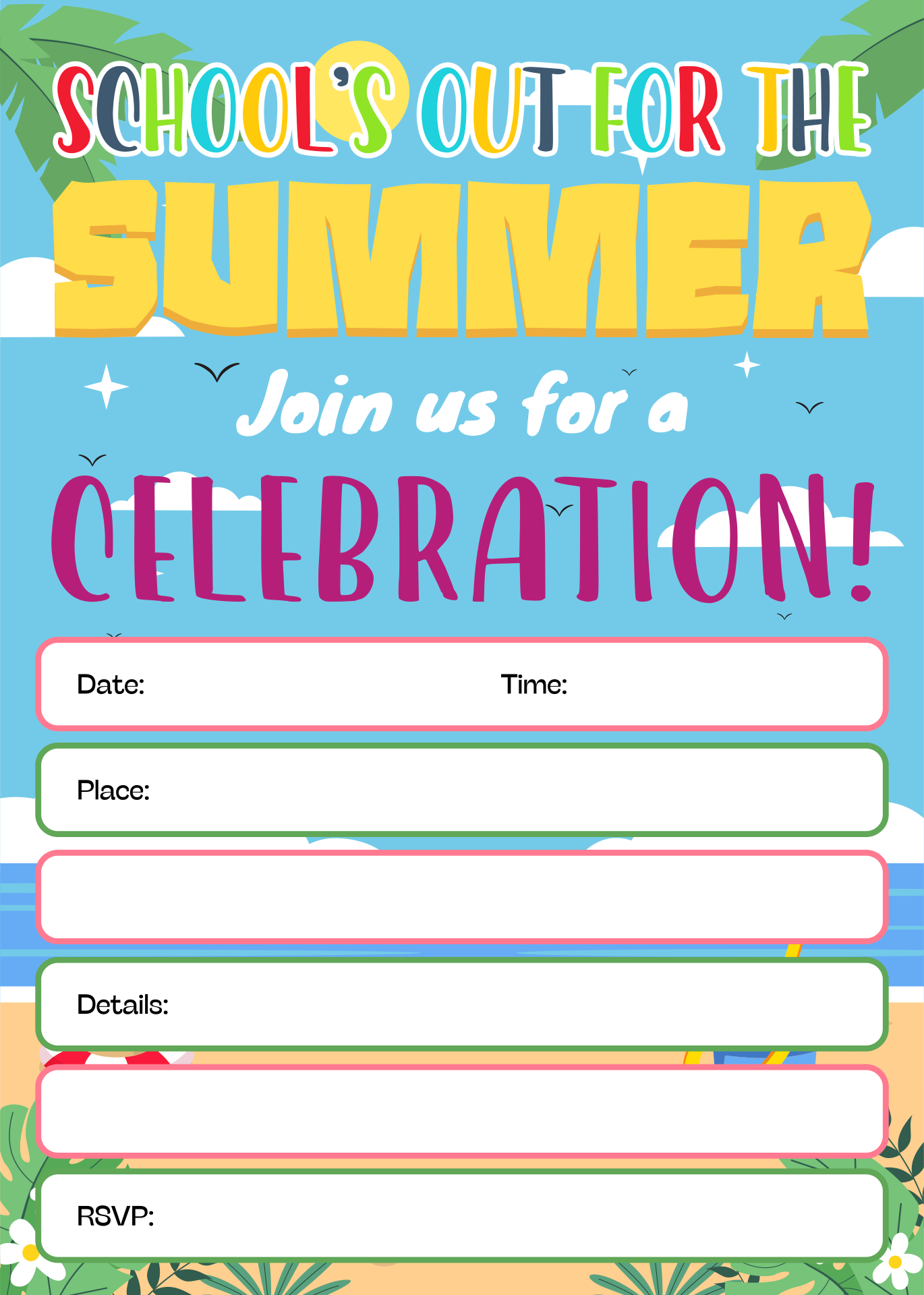 Printable BBQ Party Invitation Template
