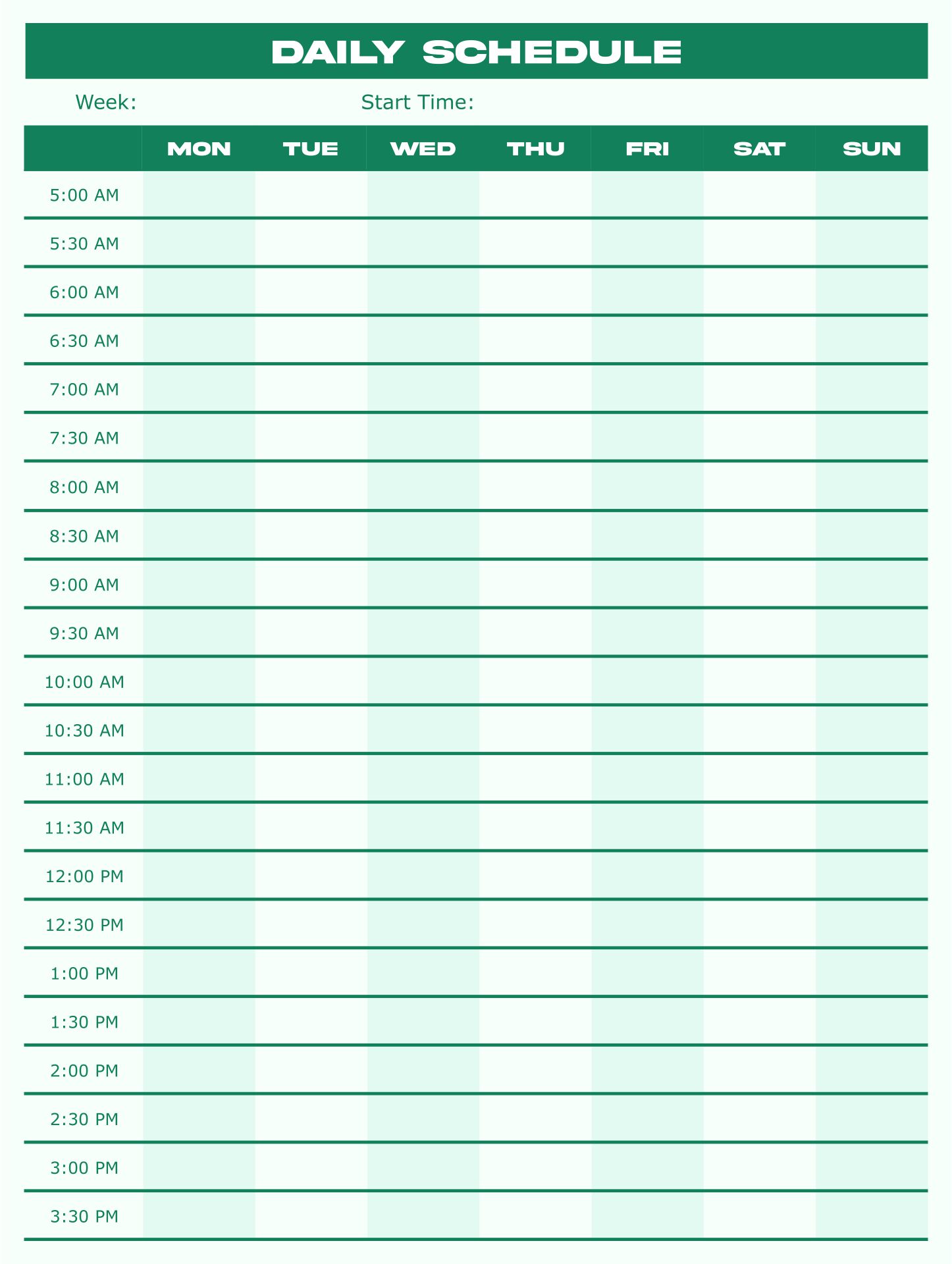 10 Best Printable Daily Hourly Calendar Template PDF For Free At Printablee
