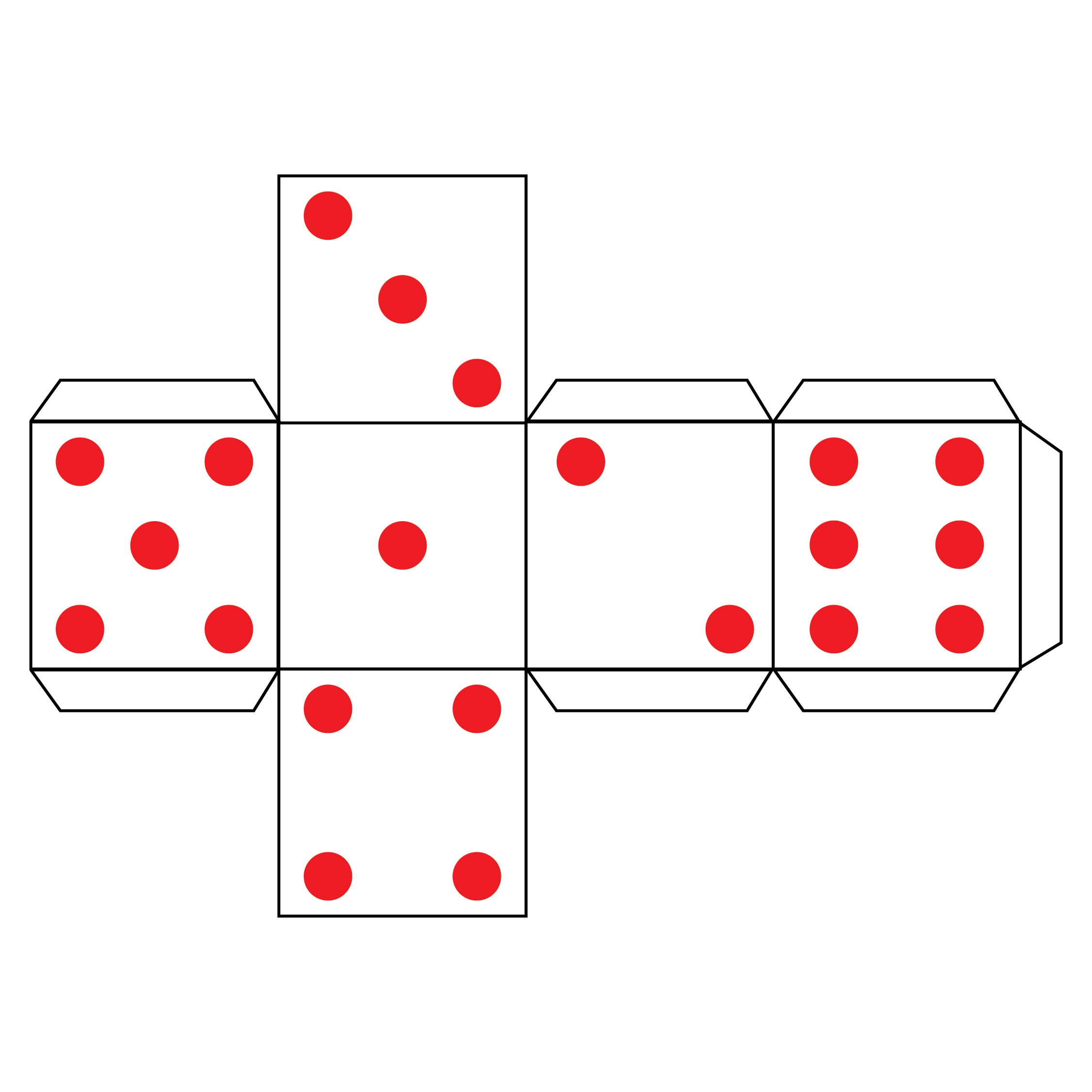 Is 3d dice template sides always in squares? 