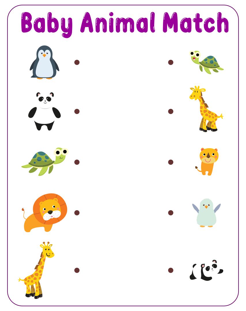 Baby Animals Matching Printables