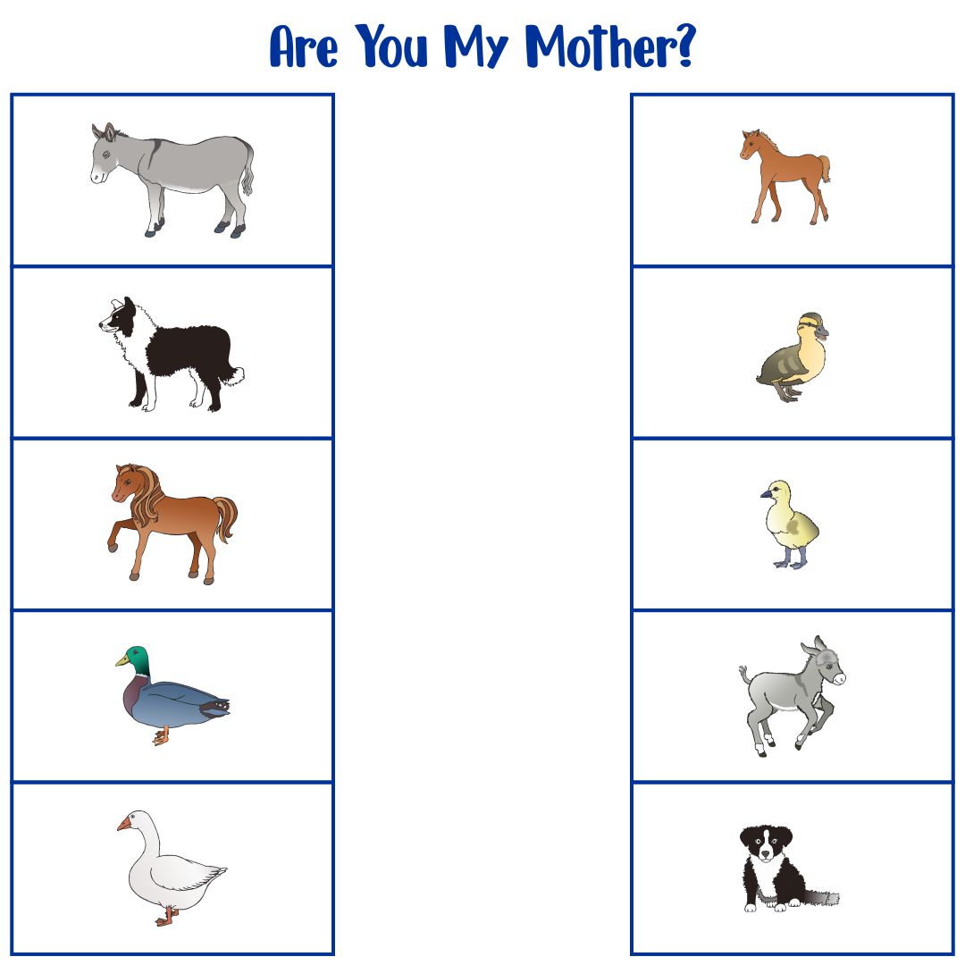 5 Best Images of Baby Animals Matching Printables - Mother and Baby ...
