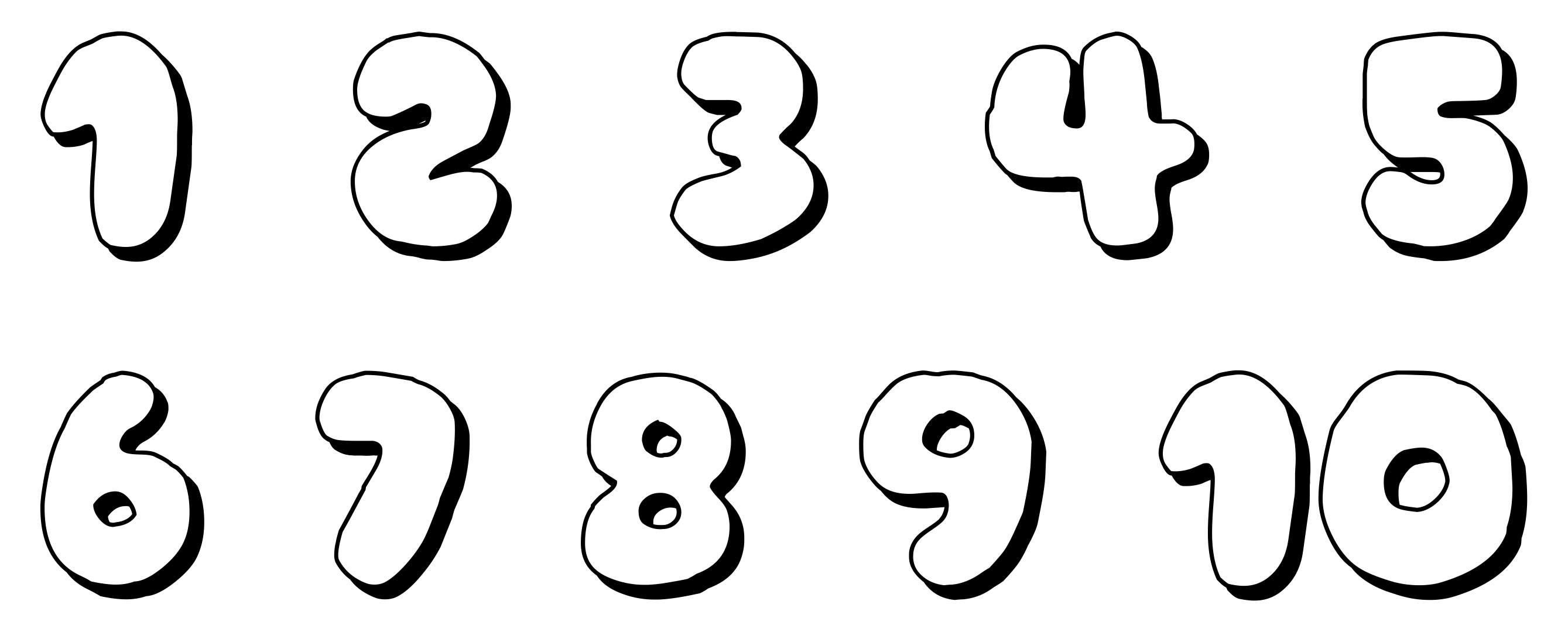 Printable Bubble Numbers.