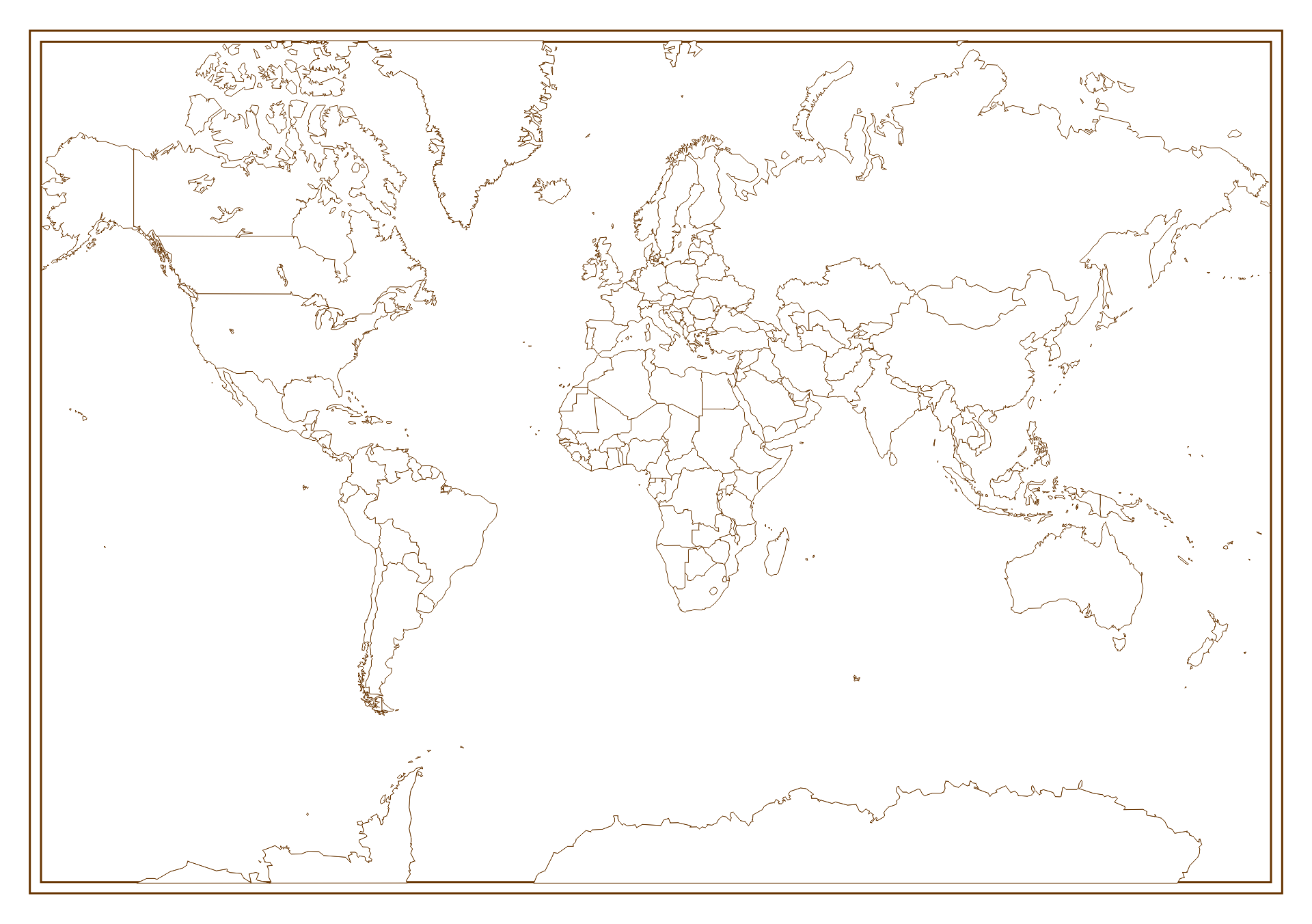 Printable Color World Map