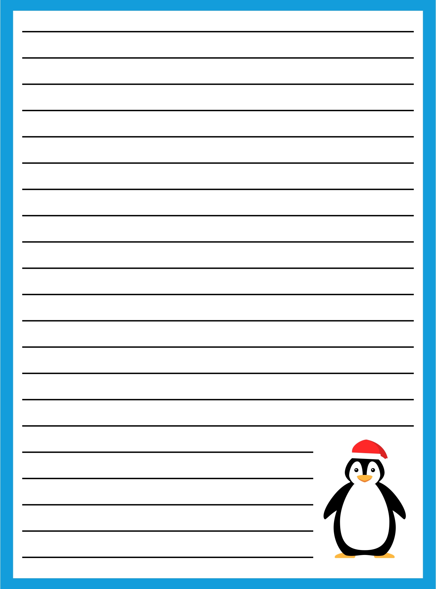 Printable Penguin Writing Paper