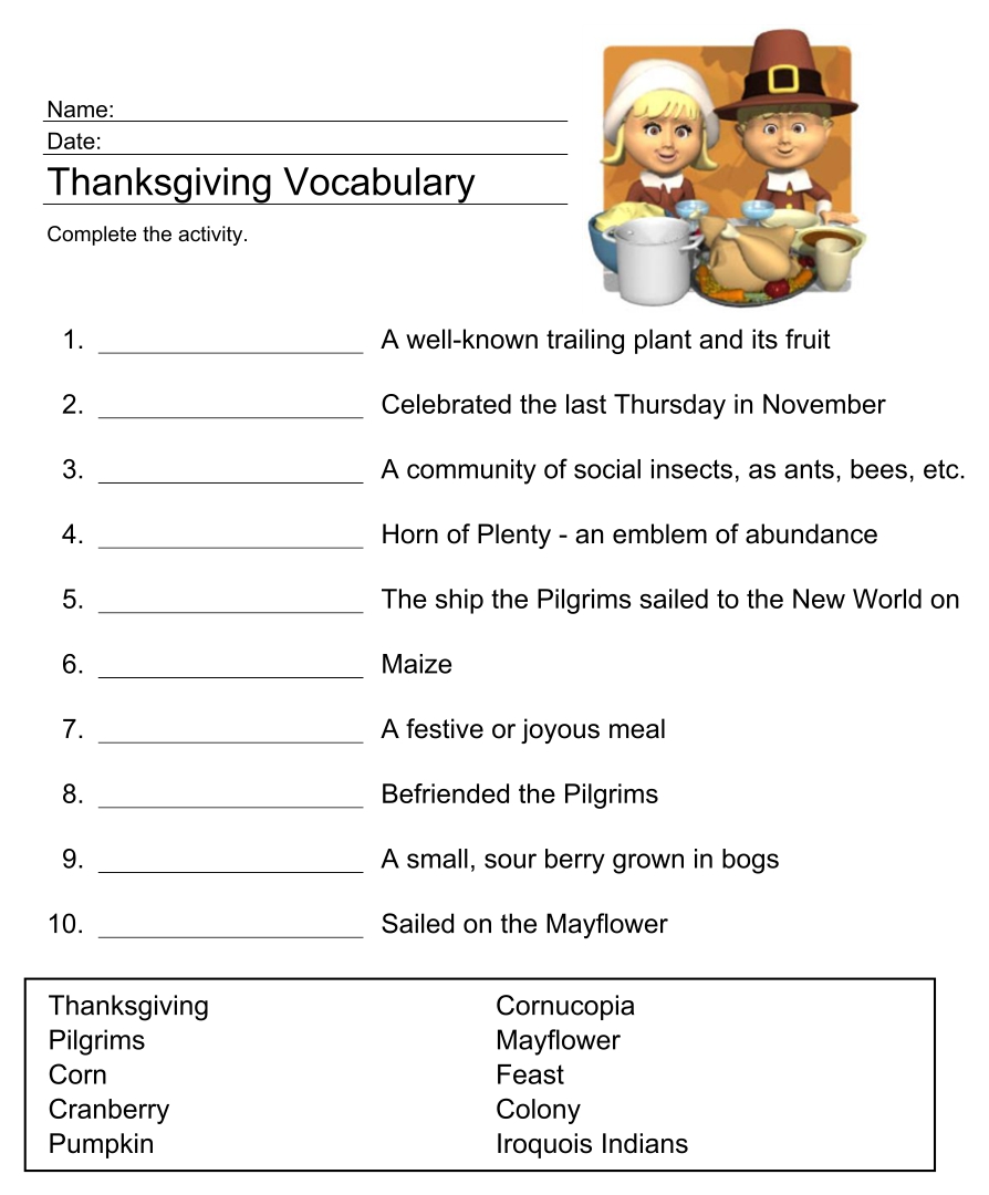 Printable Trivia Thanksgiving Games