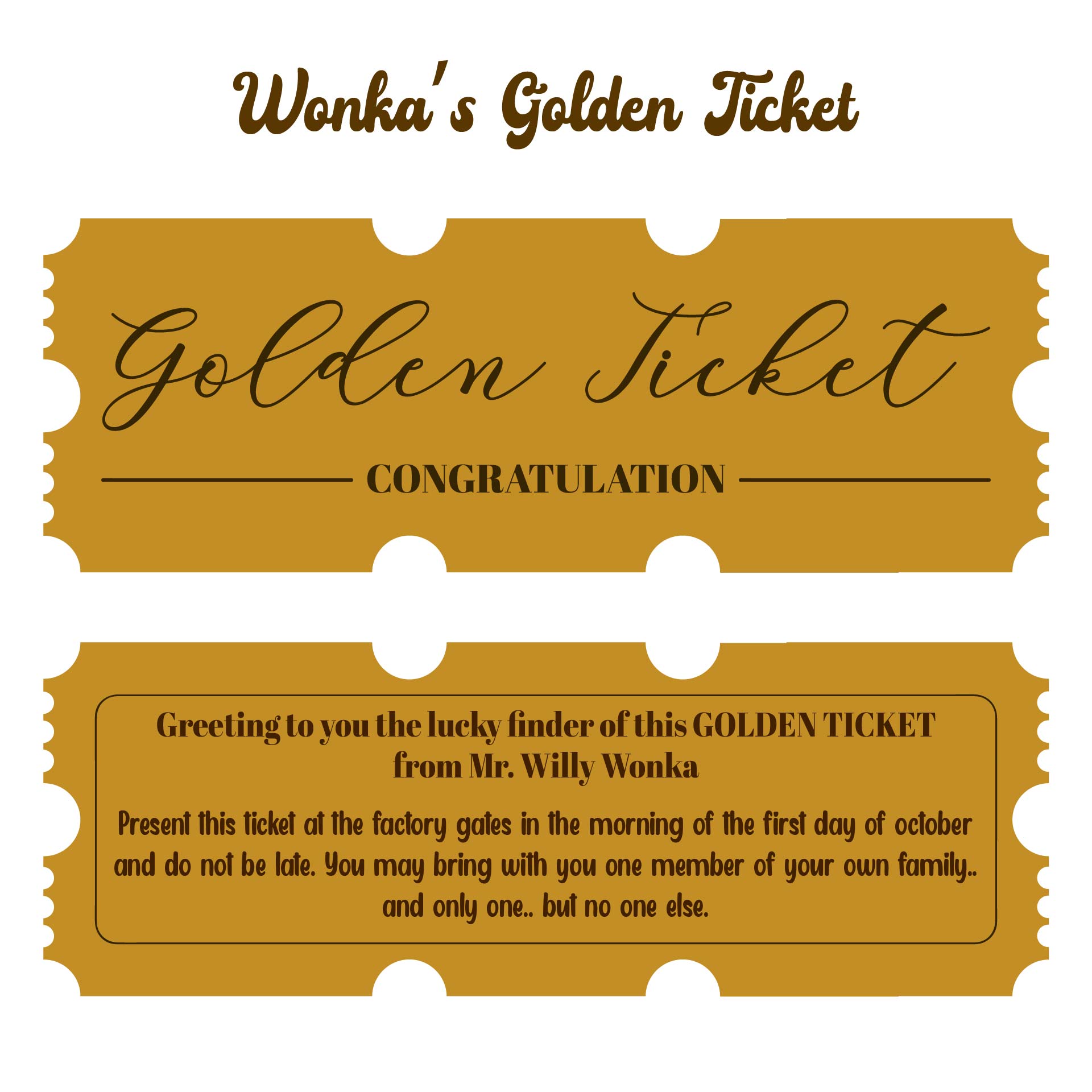 Printable Wonka Golden Ticket Template