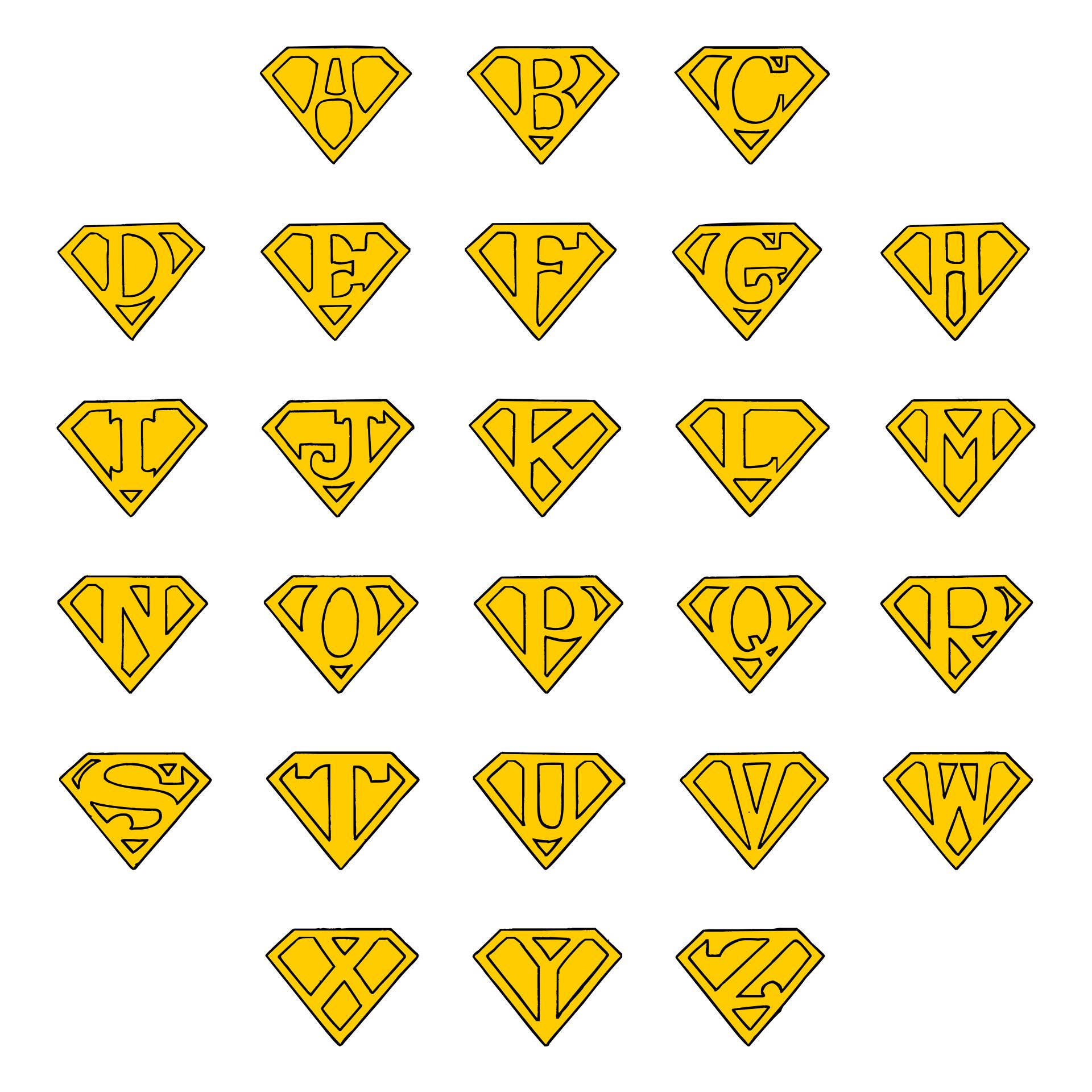 Printable Superman Logo Alphabet