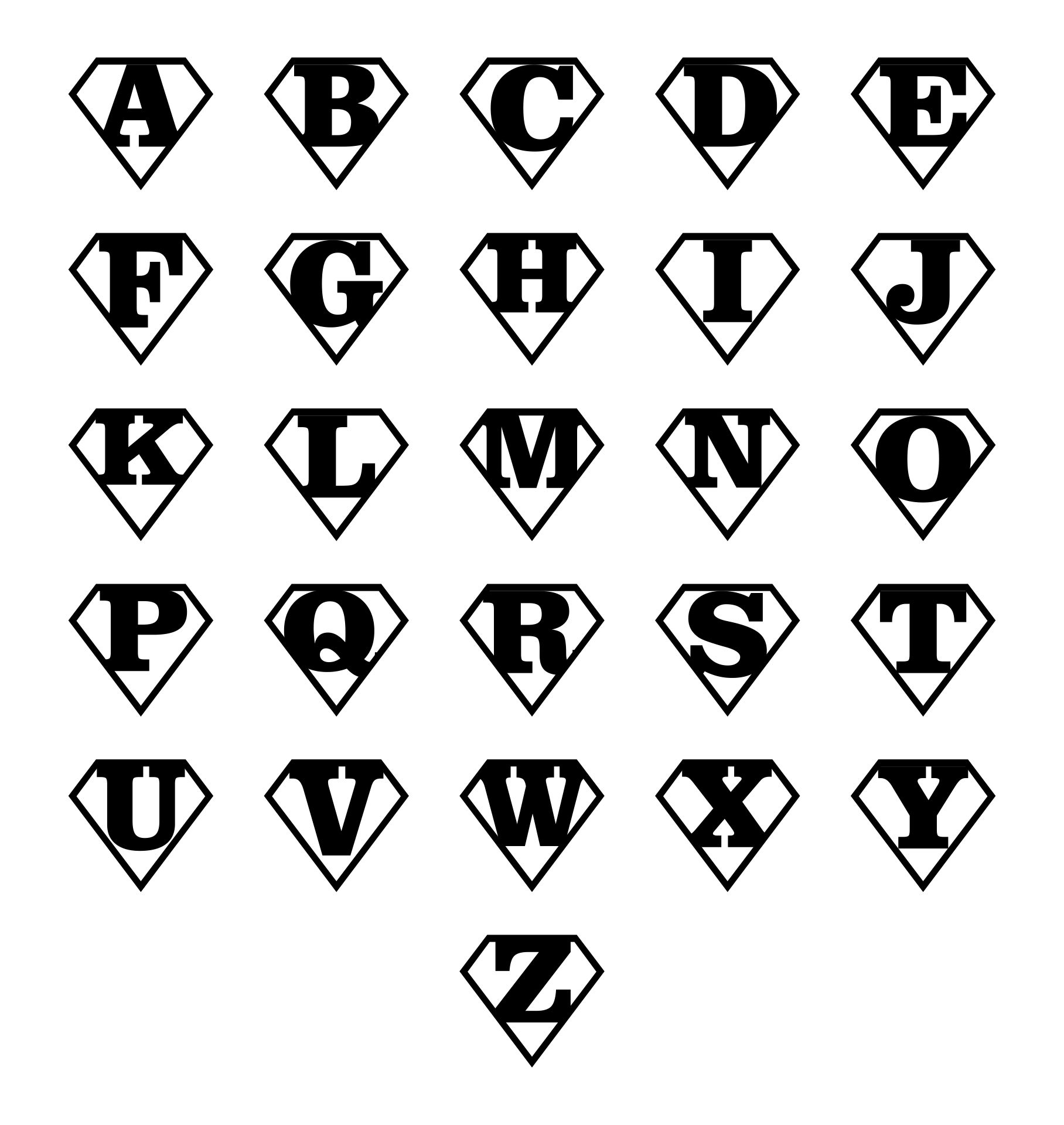 superman alphabet font