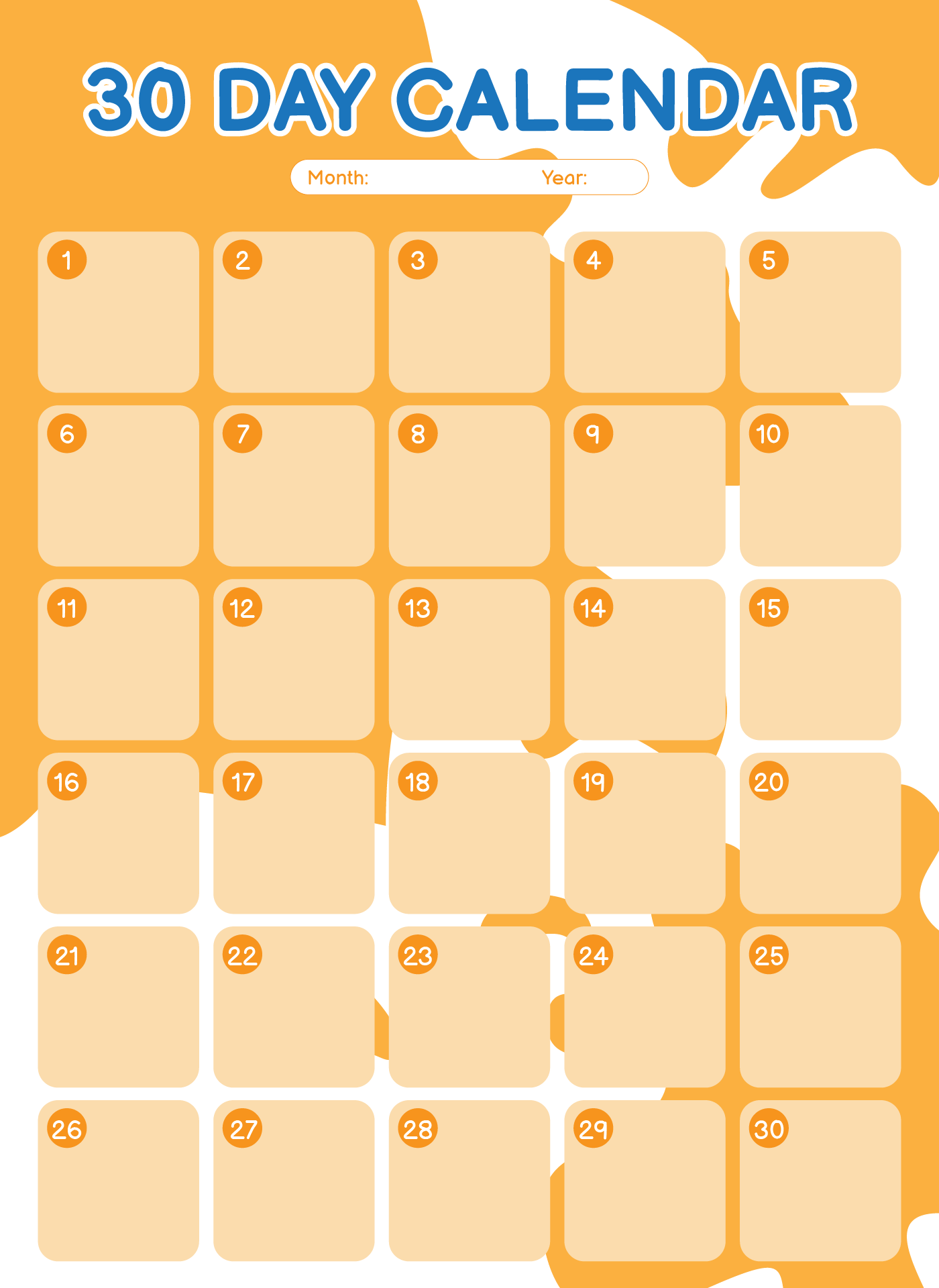 10 Best 30 Day Calendar Printable PDF For Free At Printablee