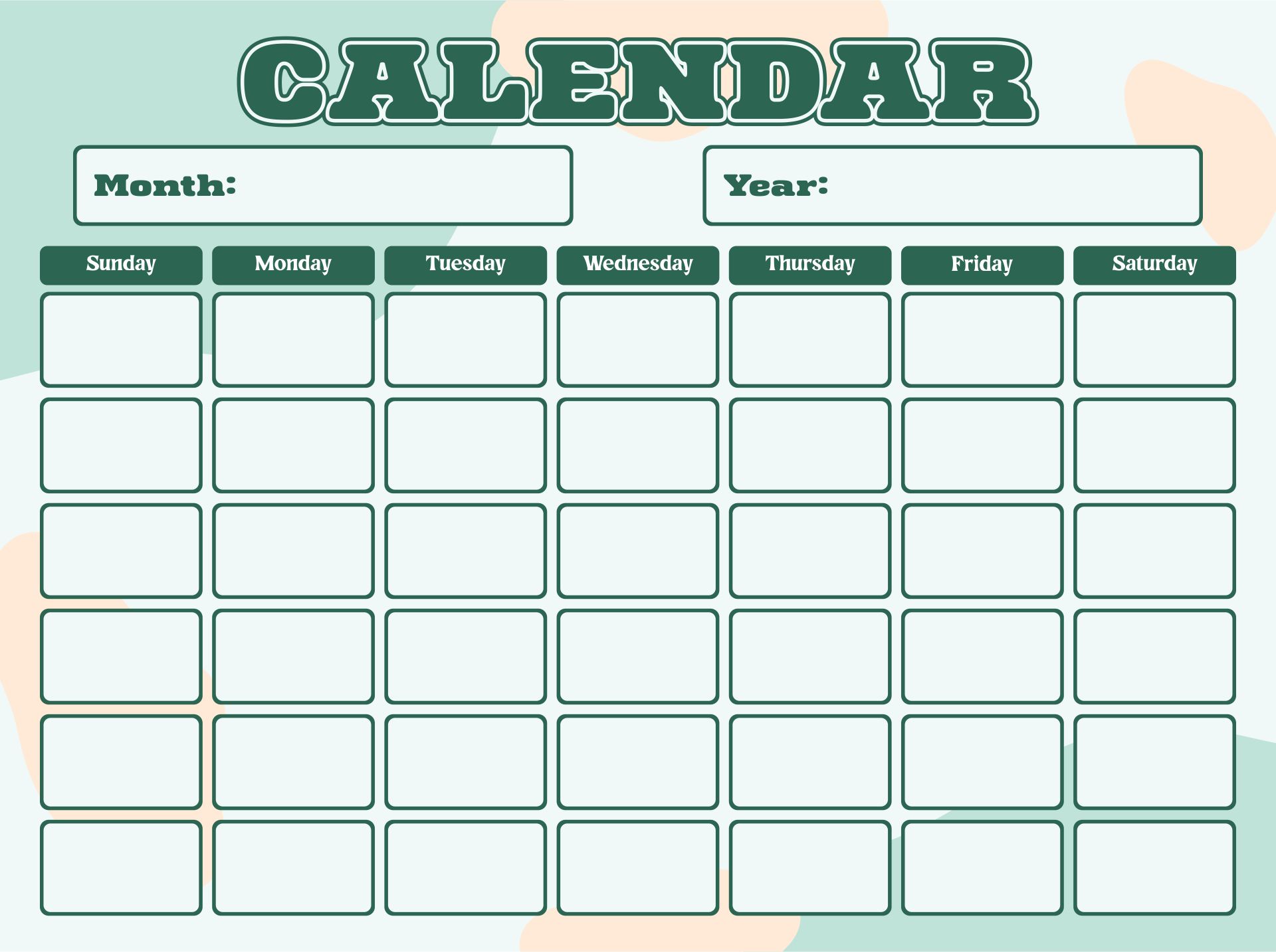 21 Best Printable Blank Monthly Calendar Template - printablee.com Within Blank One Month Calendar Template