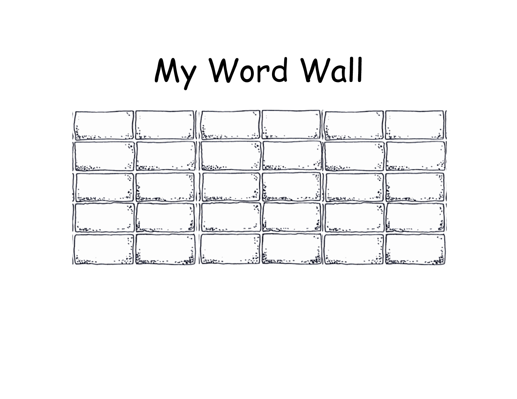 Blank Printable Word Wall Templates