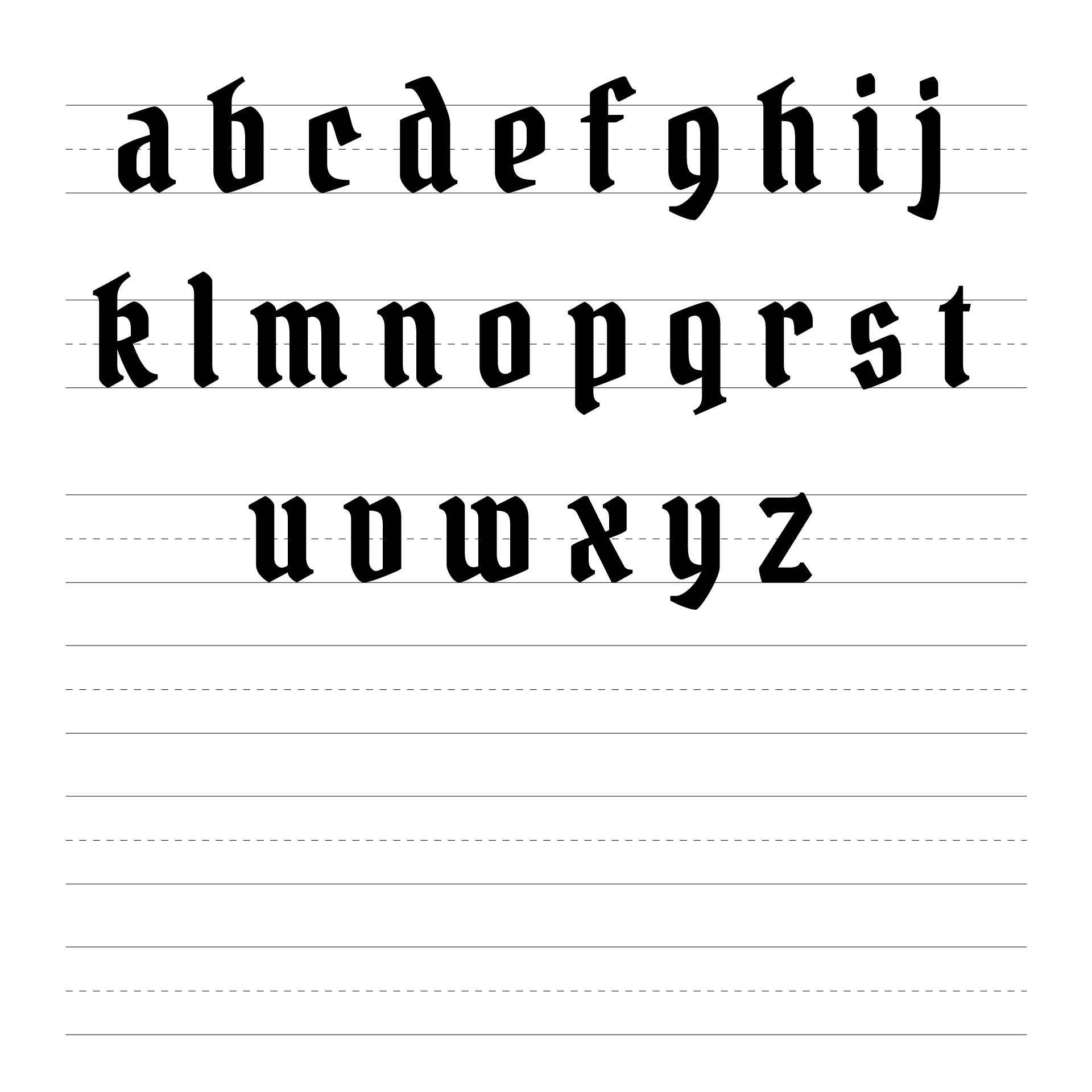 Calligraphy Alphabet Practice Sheets