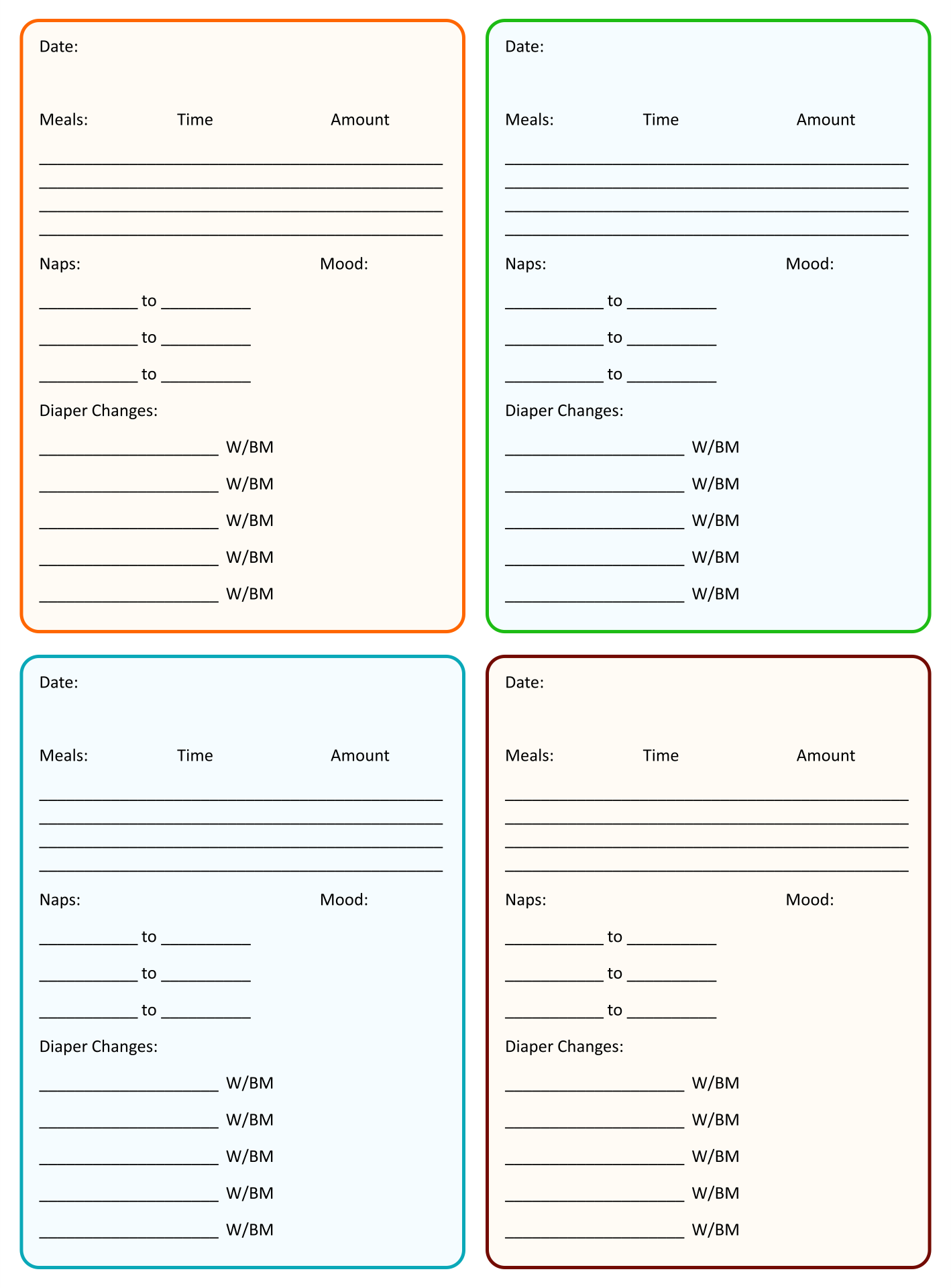 22 Best Printable Daily Sheets For Toddlers - printablee.com Pertaining To Daycare Infant Daily Report Template
