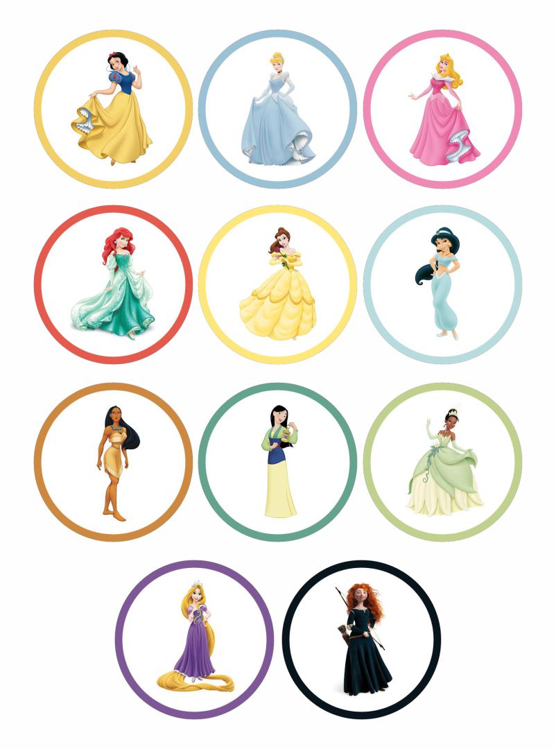 Disney Princess Cupcake Toppers Free 10 Free PDF Printables Printablee