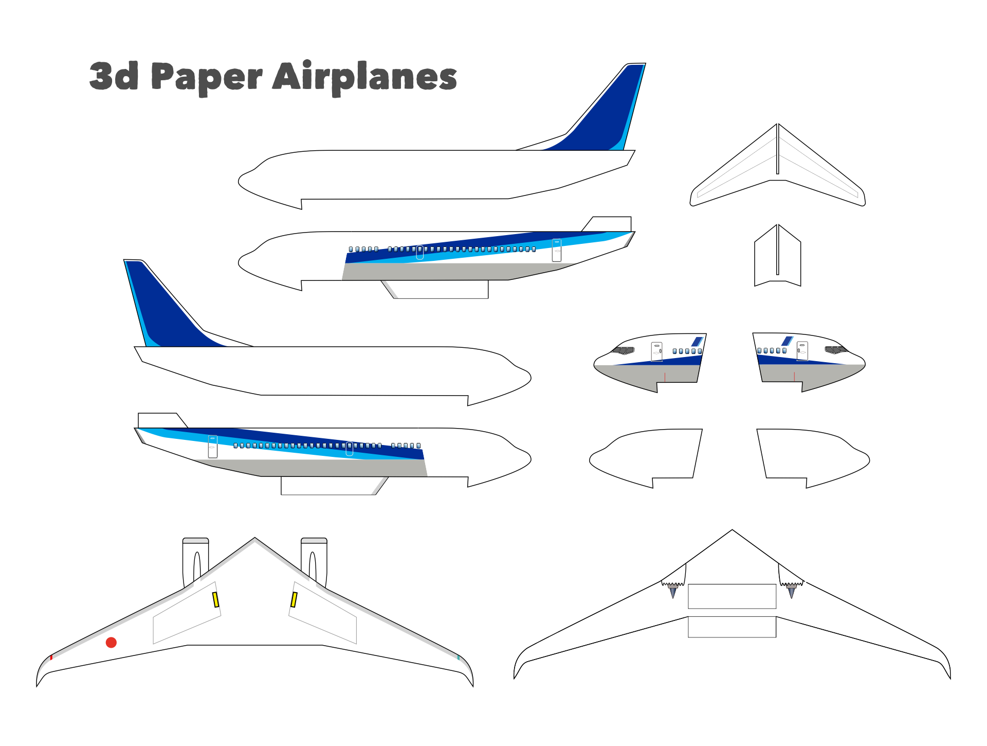 Printable 3D Paper Airplanes