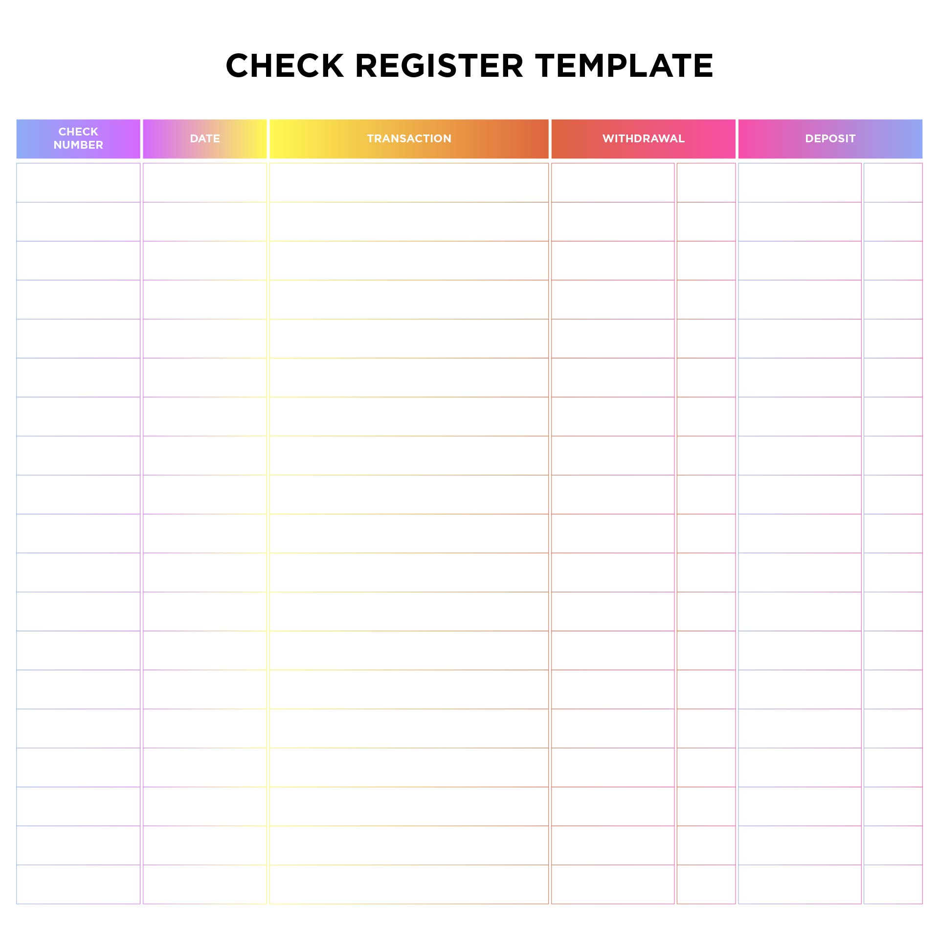 What Does A Checkbook Register Look Like Brady Tionvits