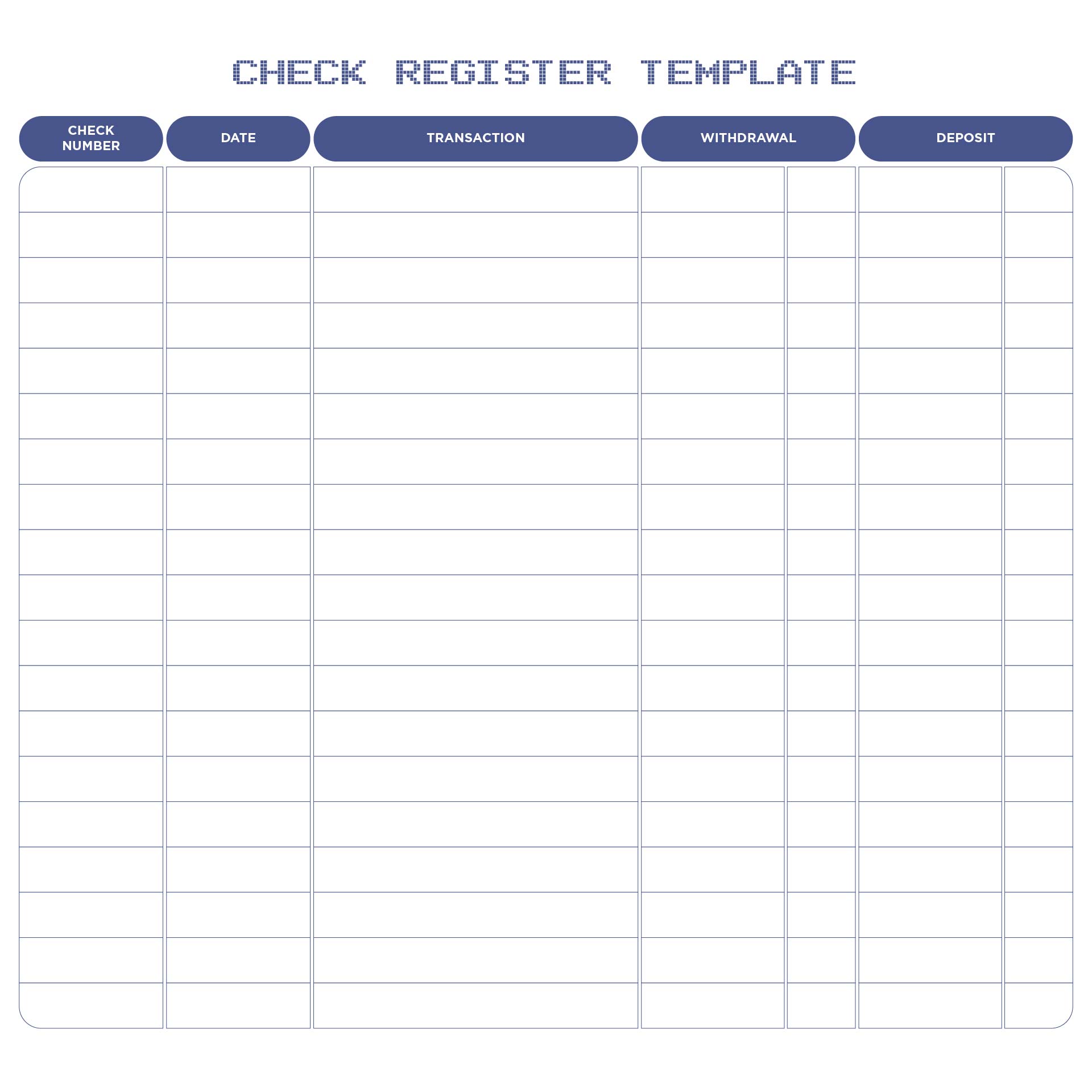 Free Printable Checkbook Register Forms Printable Forms Free Online
