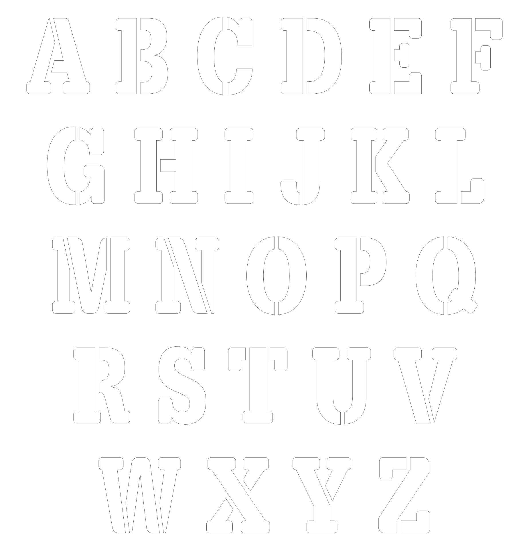 Printable Cut Out Alphabet Stencils