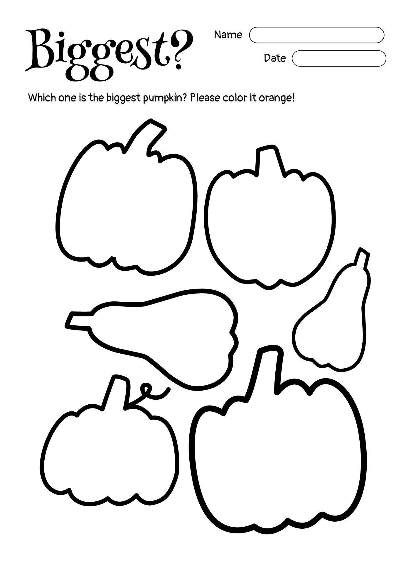 Printable Preschool Pumpkin Activities