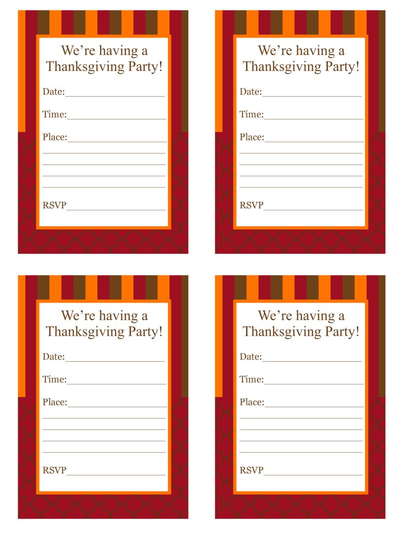 Printable Thanksgiving Templates