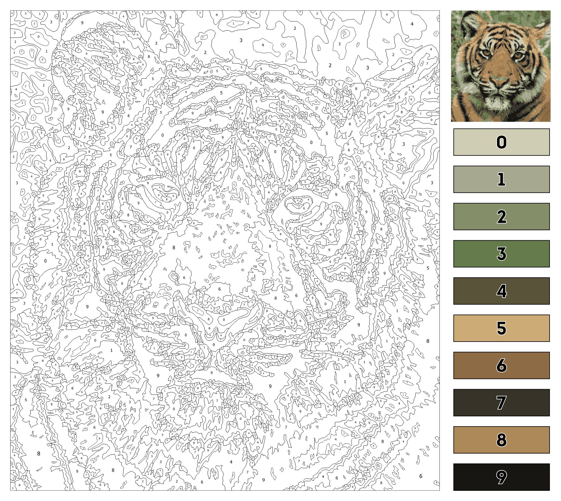 Hard Color by Number Coloring Pages Printable