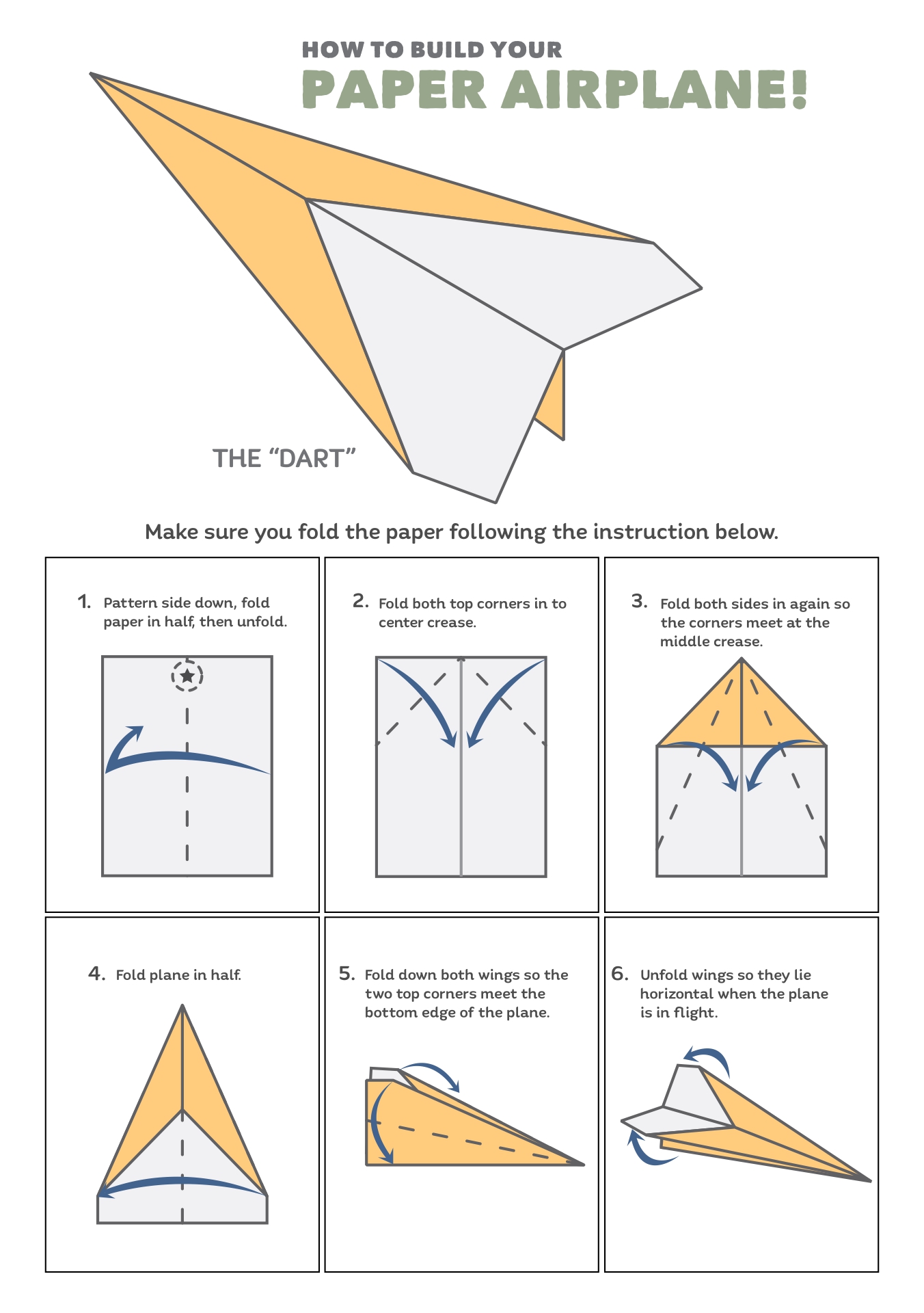 Paper Airplane Design Printable Foldable Flight Templates