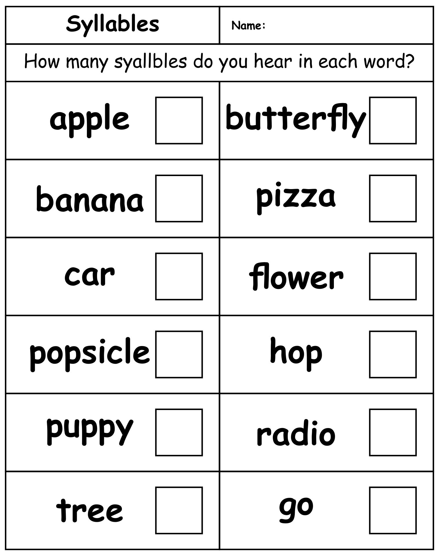 Kindergarten Language Arts Worksheets