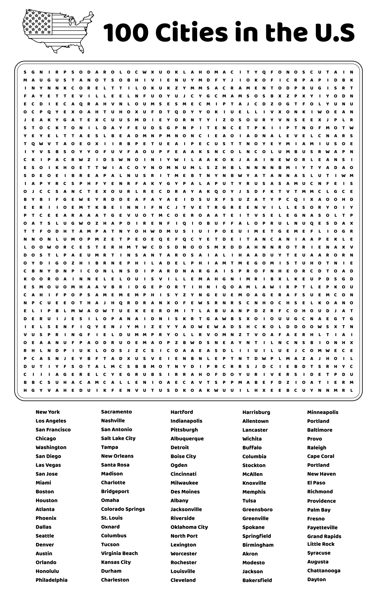 100 Word Search Printable Printable Blank World