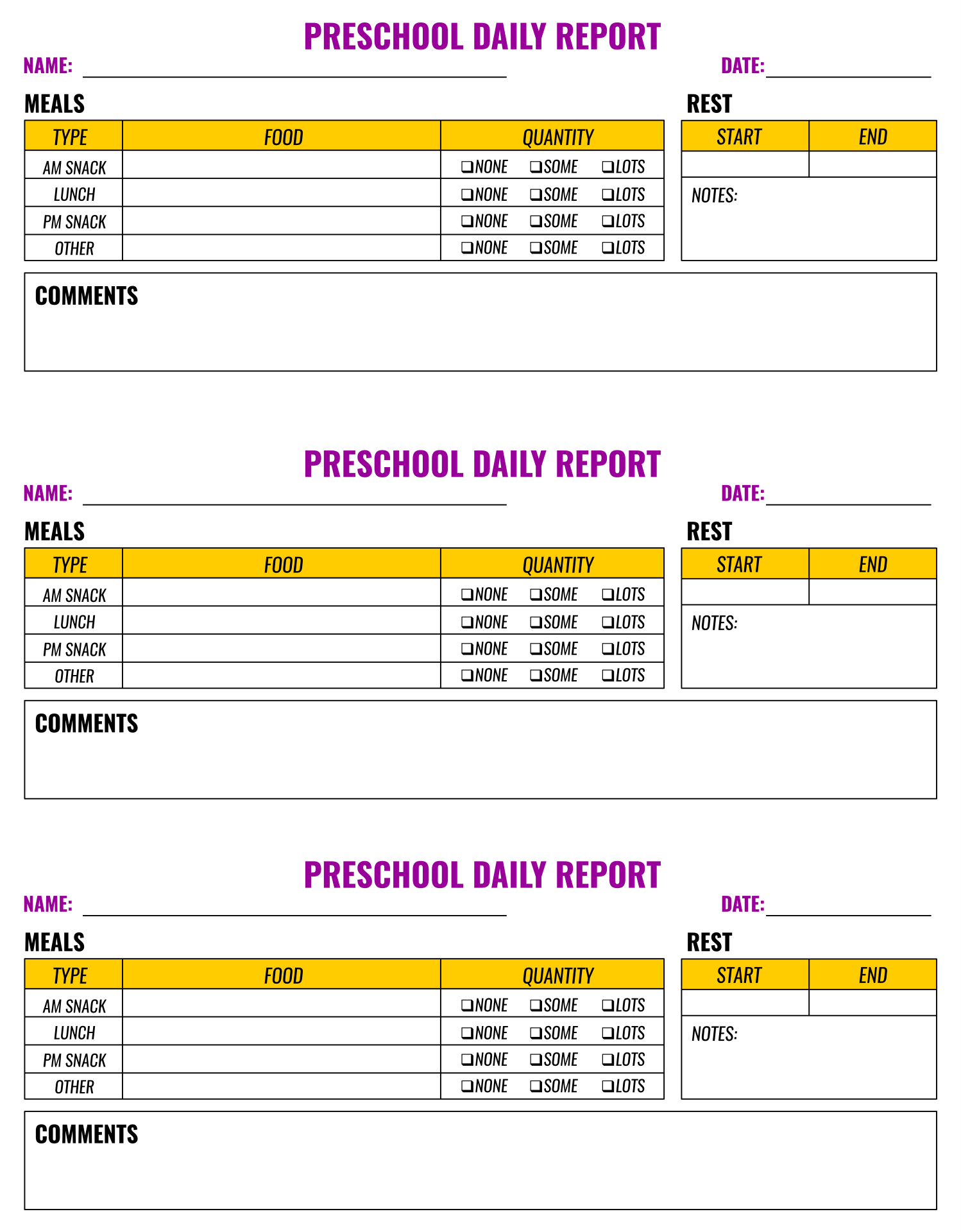 9 Best Images Of Preschool Daily Sheets Printable Preschool Daily - Vrogue