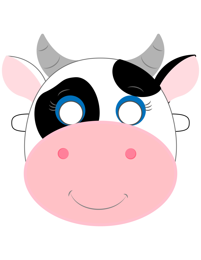  Printable Cow Mask