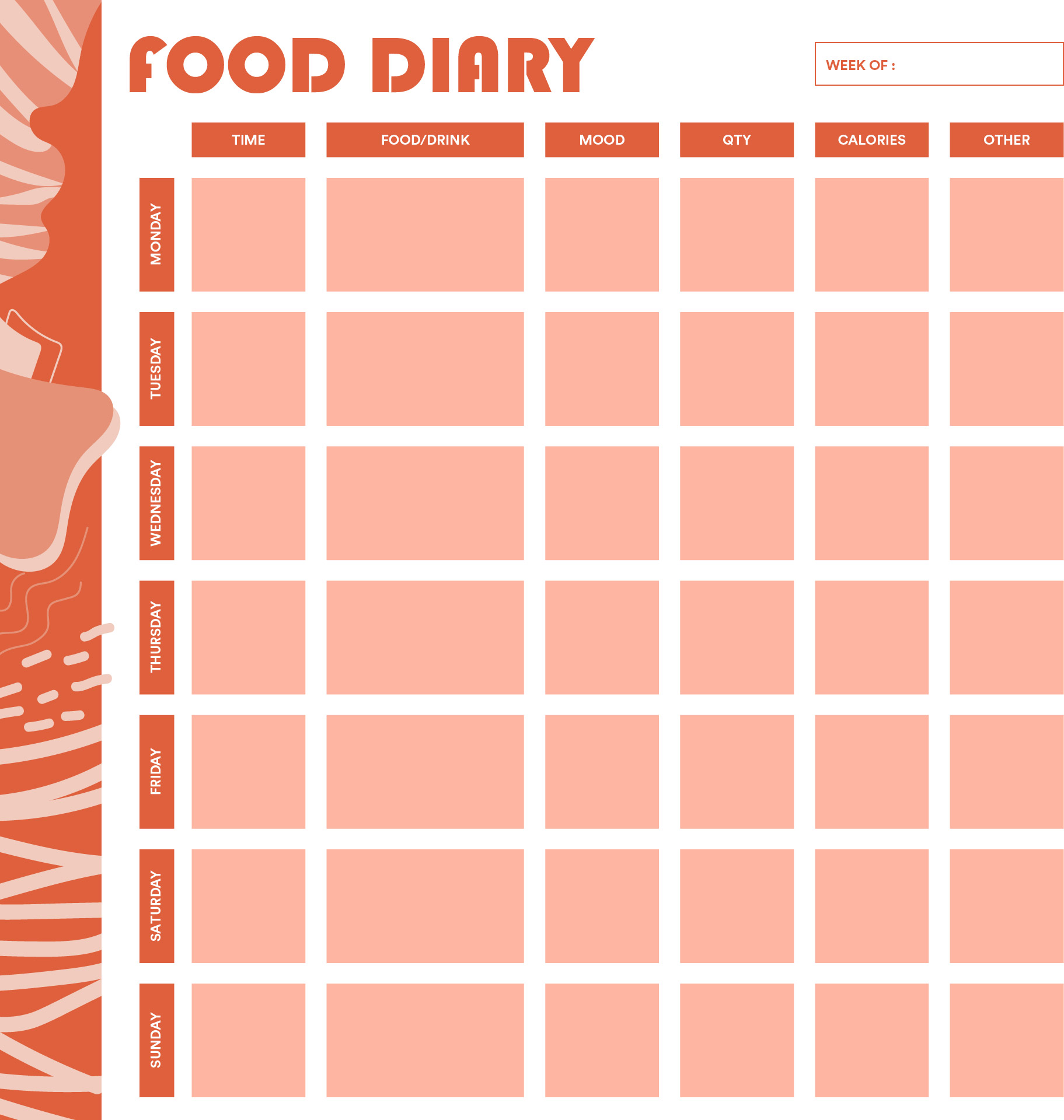 Printable Ibs Food And Symptom Diary Template