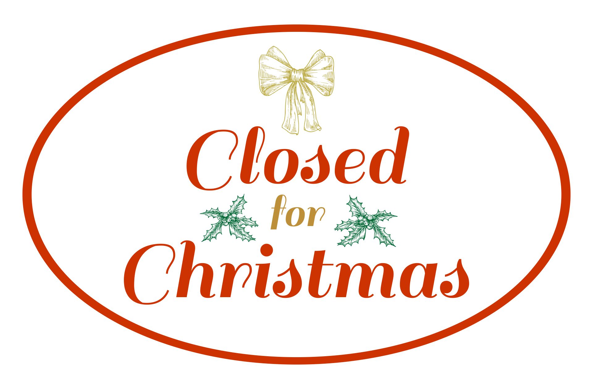 Printable Holiday Closed Signs