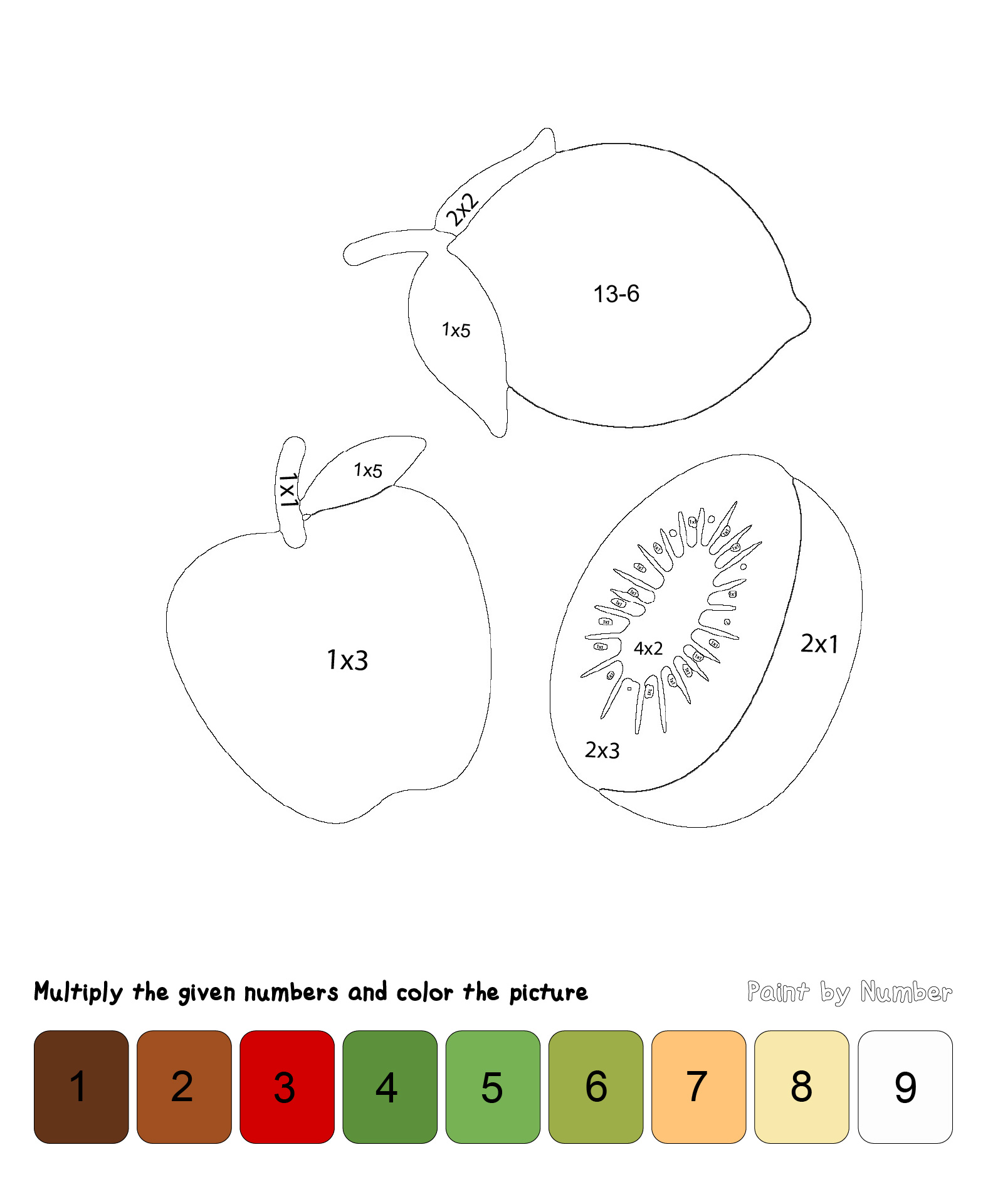 Printable Multiplication Color by Number