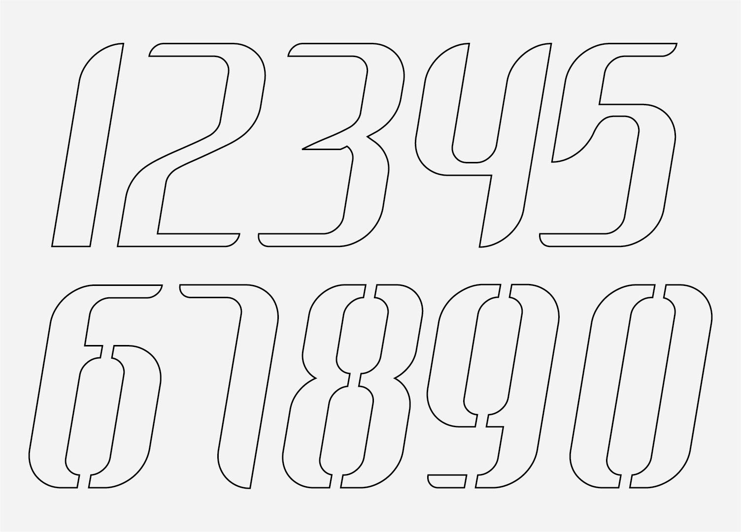 NumberStencils.Net - 8 Inch Full Block Outline Number Stencils