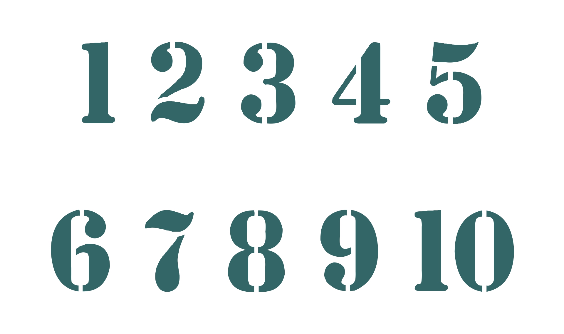 Printable Stencil Numbers 1 10