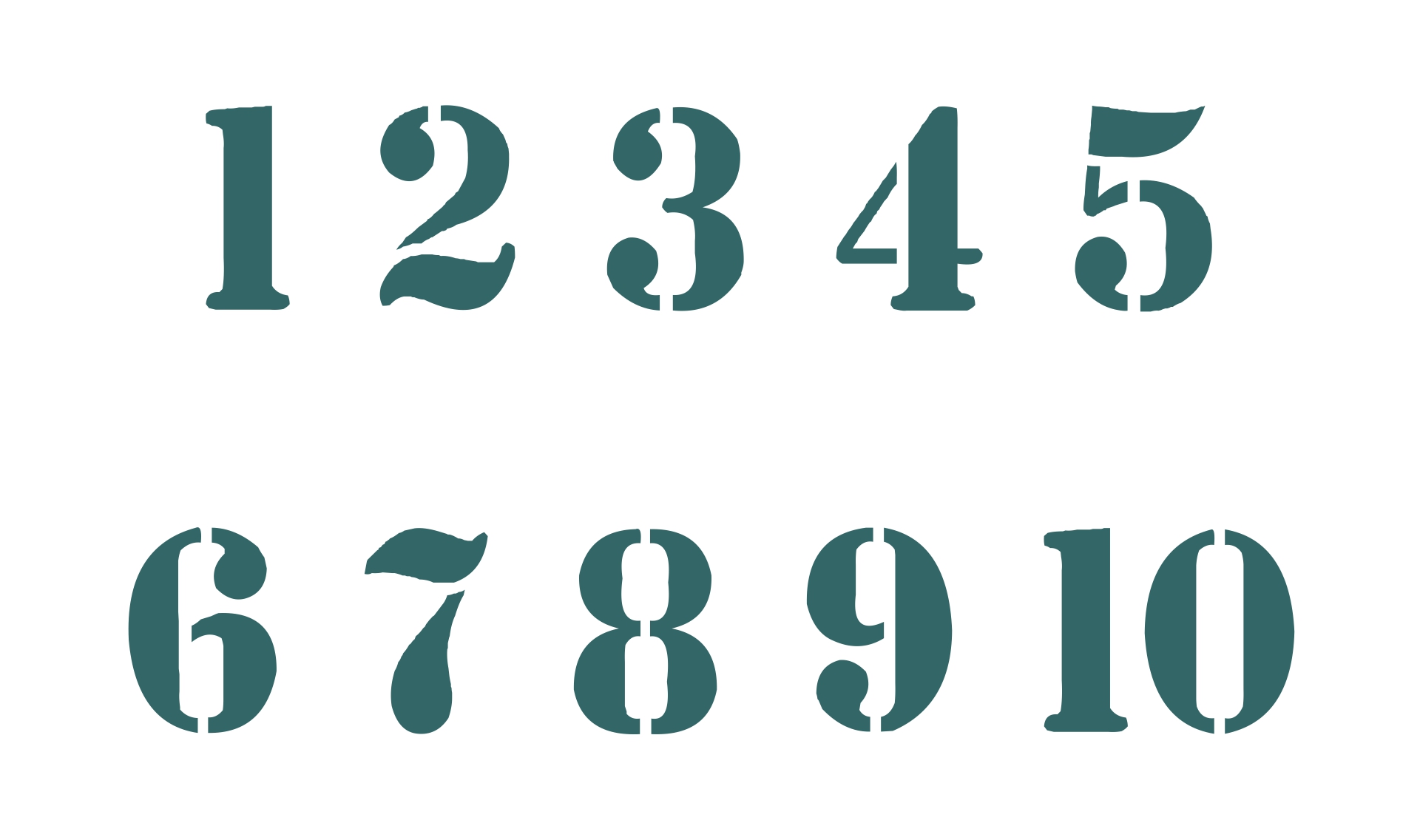 Stencil Numbers Printable Free