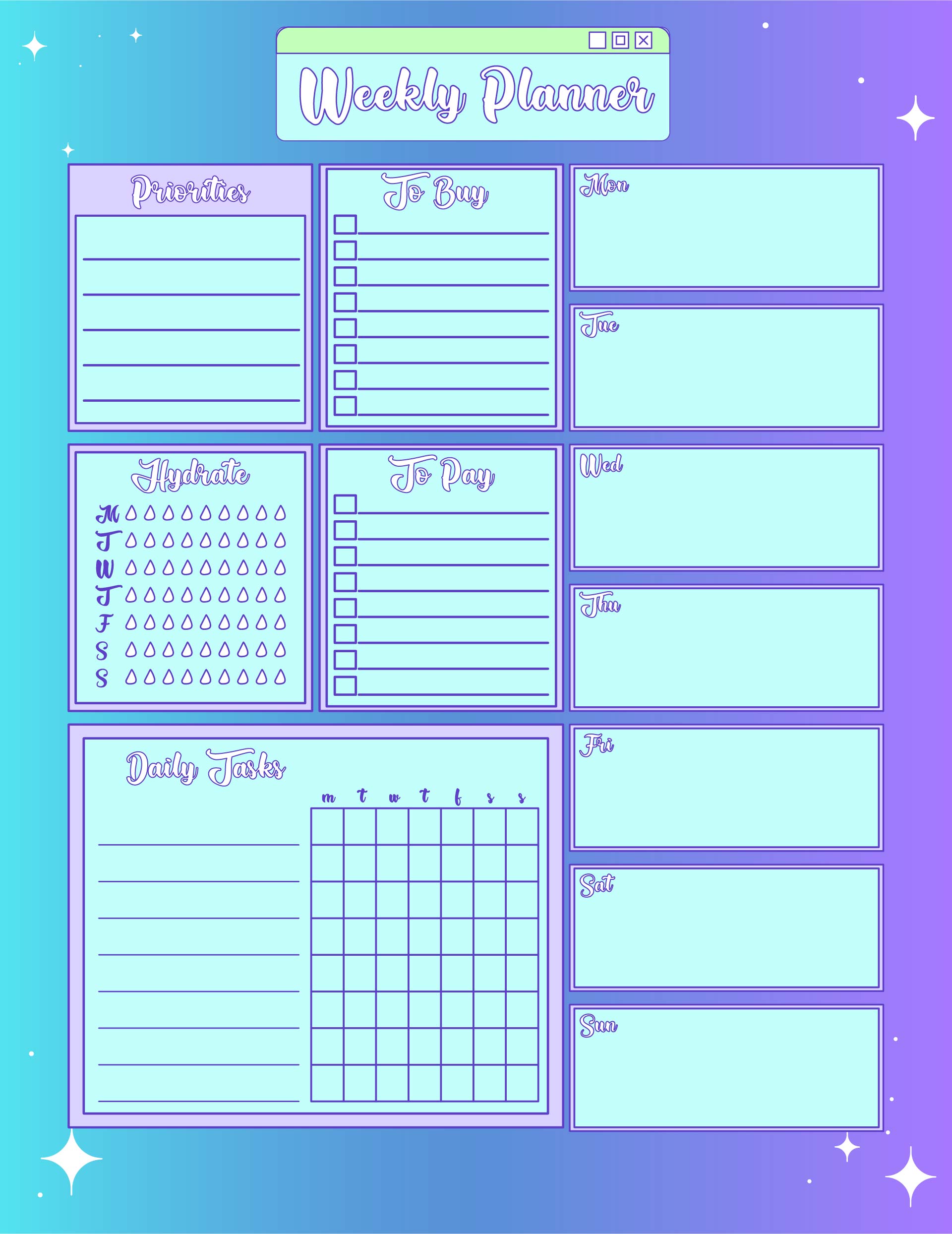 Free Printable Weekly Planner Calendars Printablee