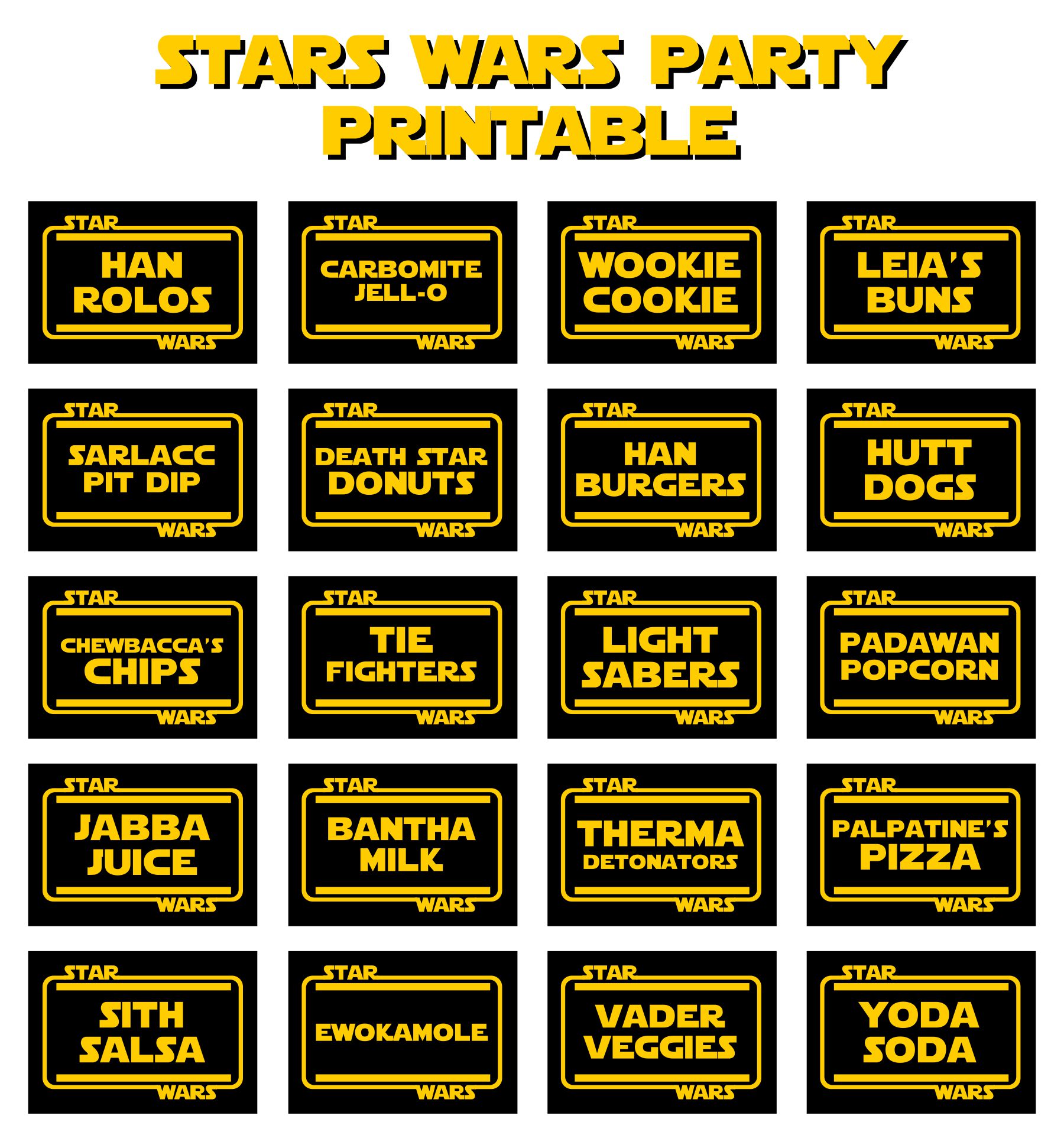 7 Best Star Wars Printable Labels