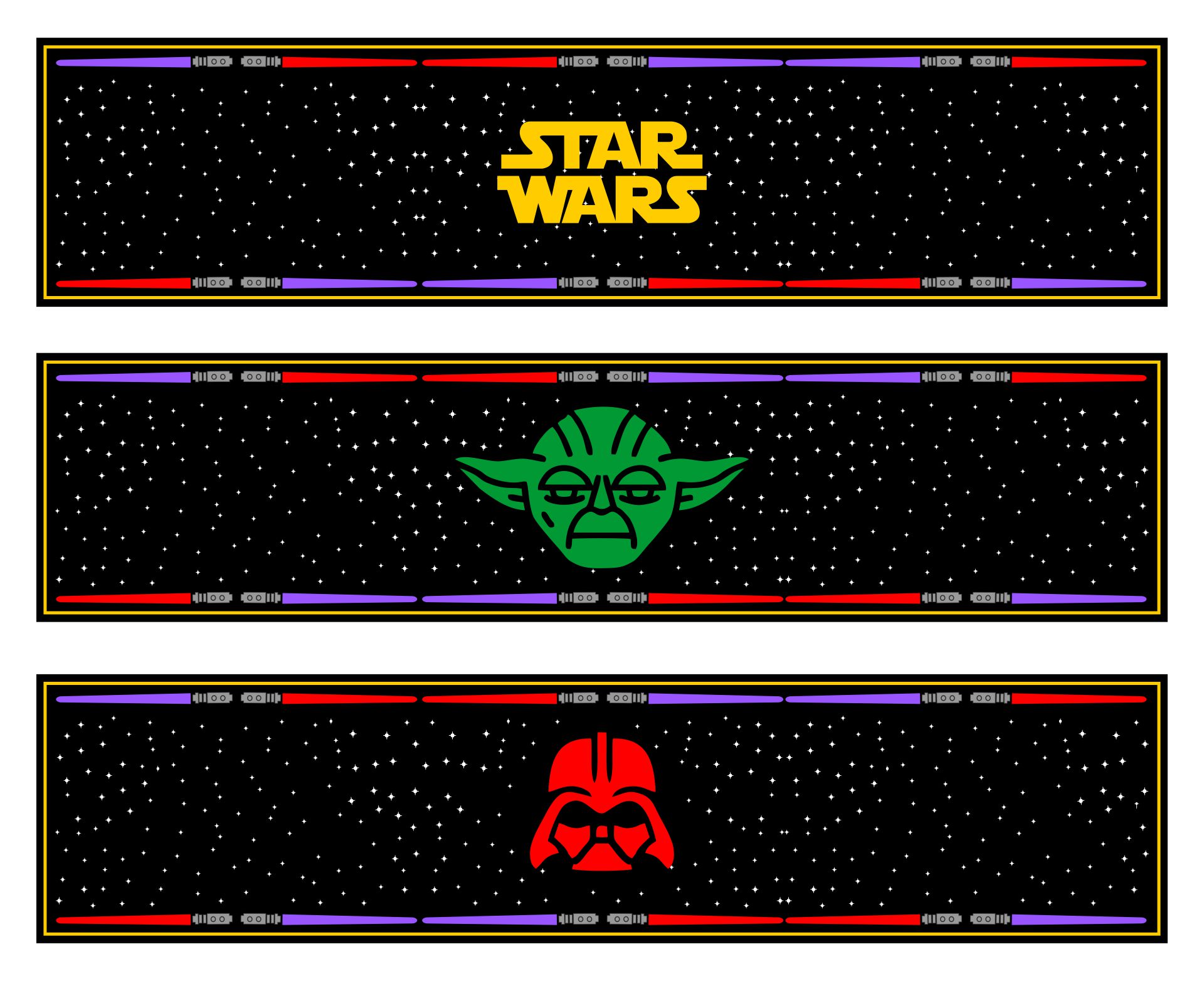 Free star wars printable water bottle labels