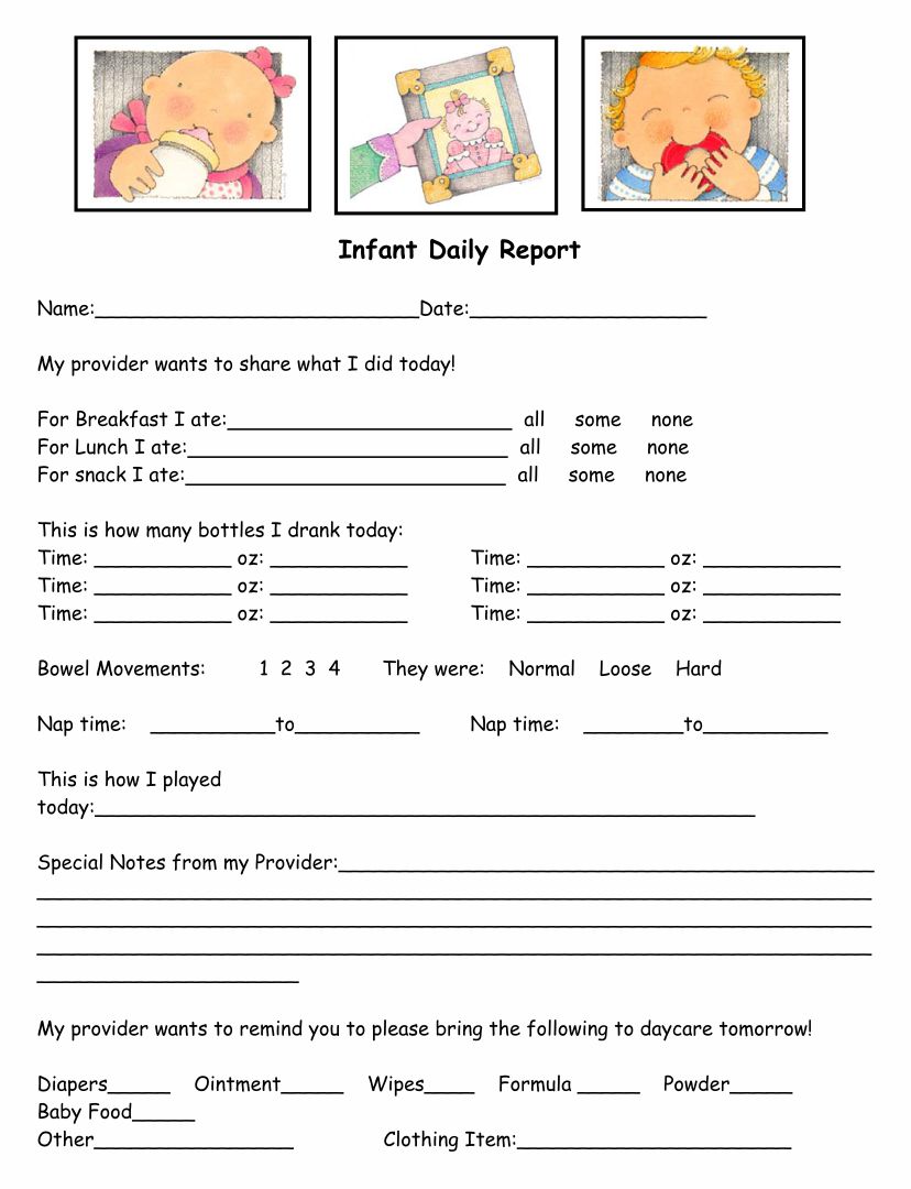 23 Best Printable Daily Sheets For Toddlers - printablee.com Regarding Preschool Weekly Report Template