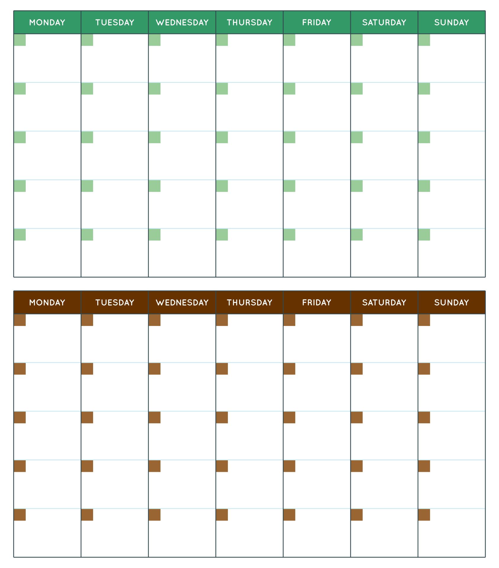 10 best 2 week printable calendar weekly with time