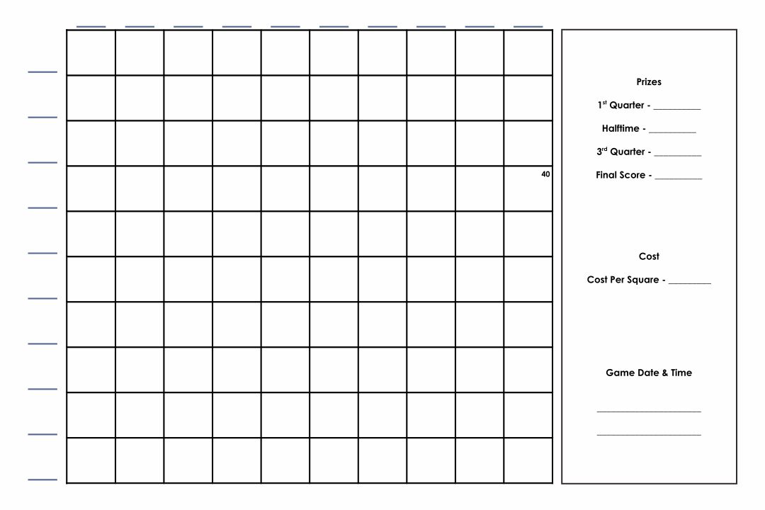 Football 100 Square Template